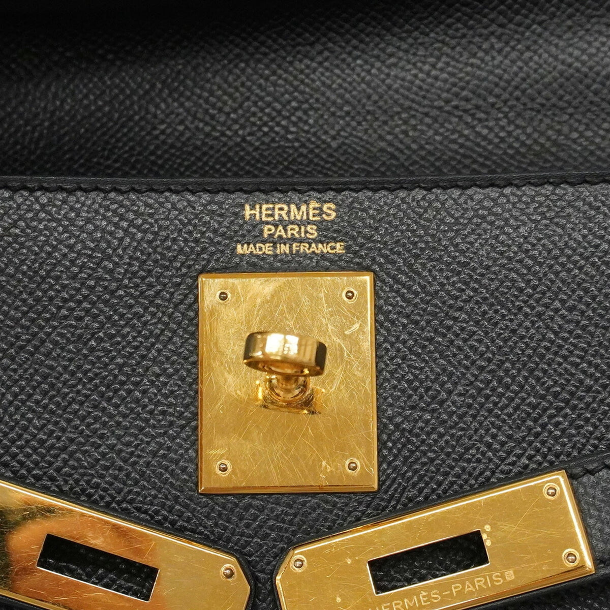 Hermes Black Leather Handbag (Pre-Owned)