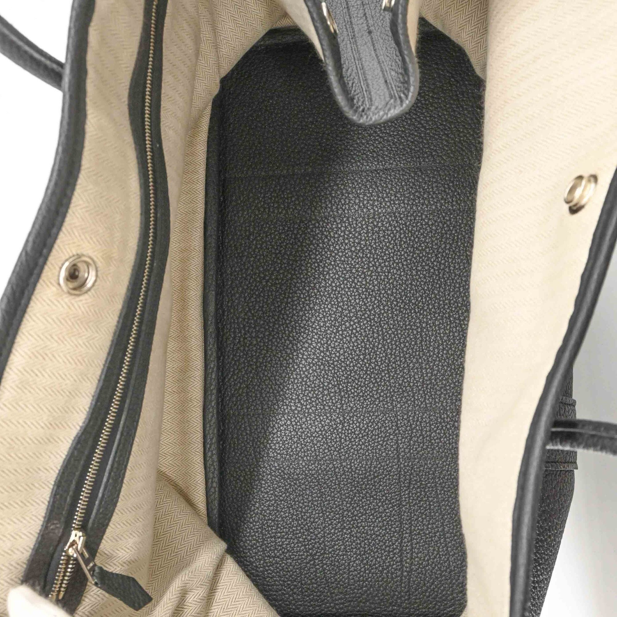Hermes Garden Black Negonda Leather Handbag Tote Bag (Pre-Owned)