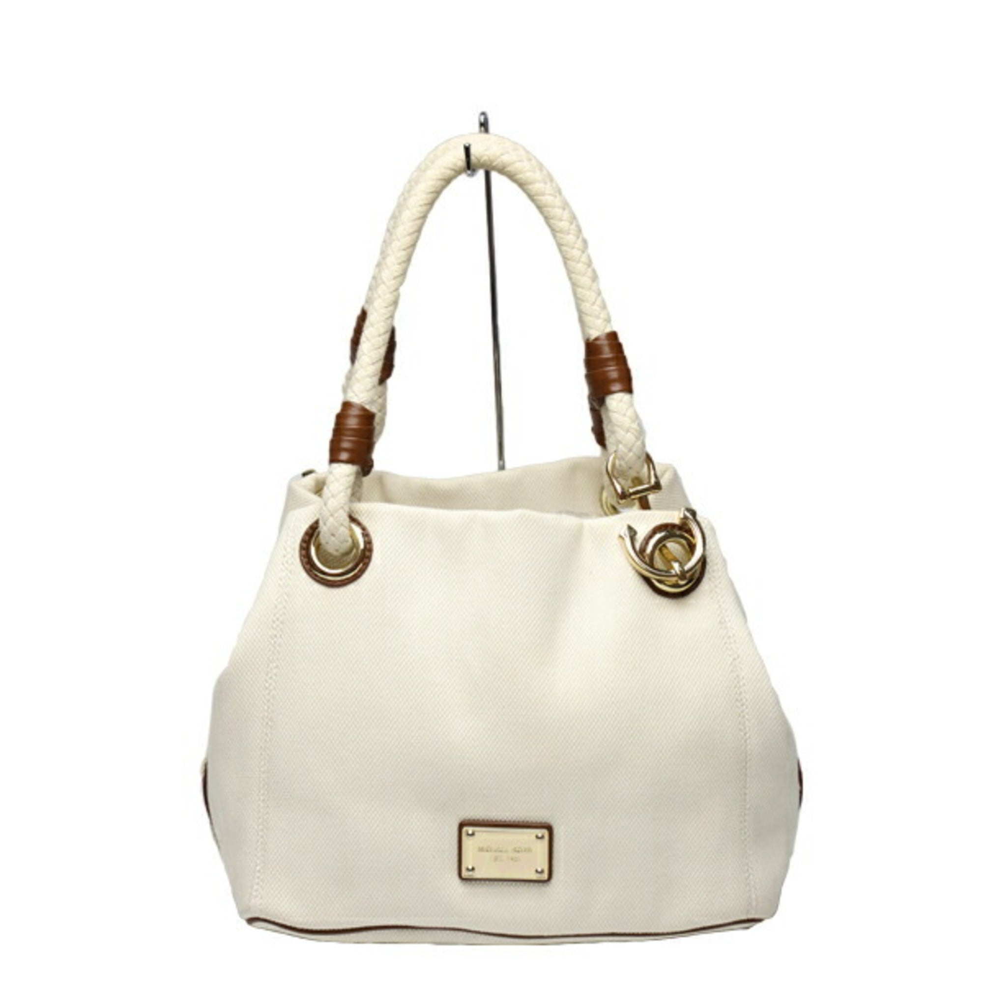 Michael Kors Brown White Canvas Tote Bag (Pre-Owned)