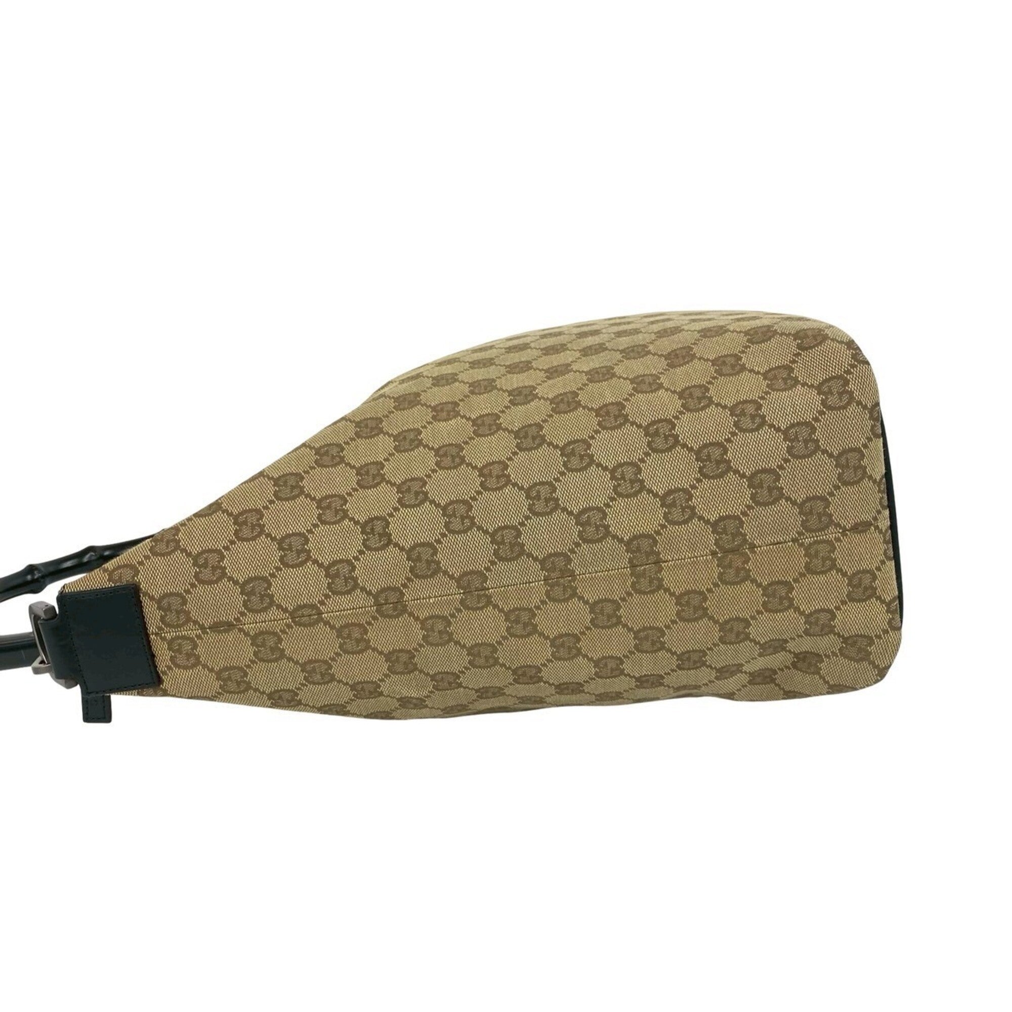 Gucci Brown Canvas Leather Handbag Shoulder Bag Tote Bag (Pre-Owned)