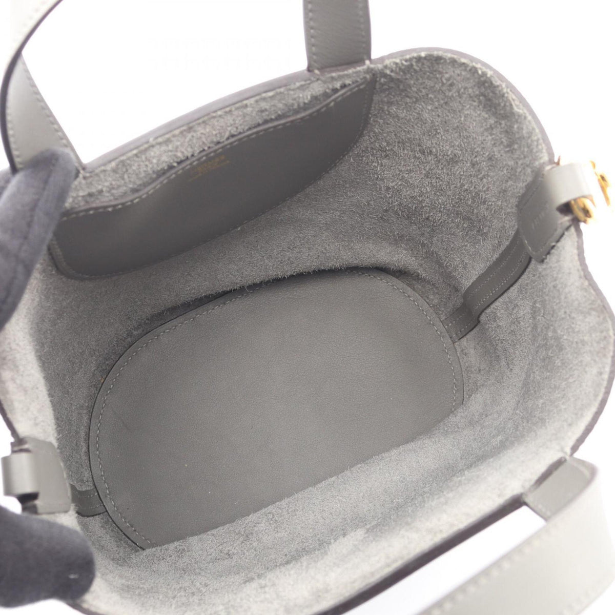 Hermes Gray Taurillon Clemence Leather Handbag (Pre-Owned)