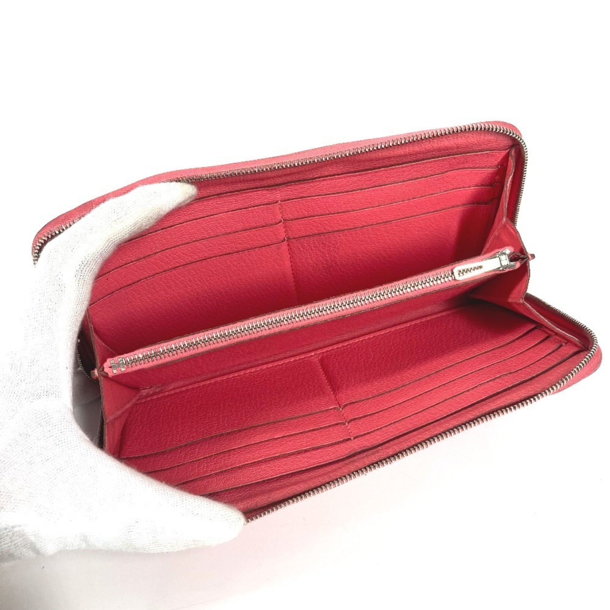 Hermes Pink Chevre Leather Long Wallet (Bi-Fold) (Pre-Owned)