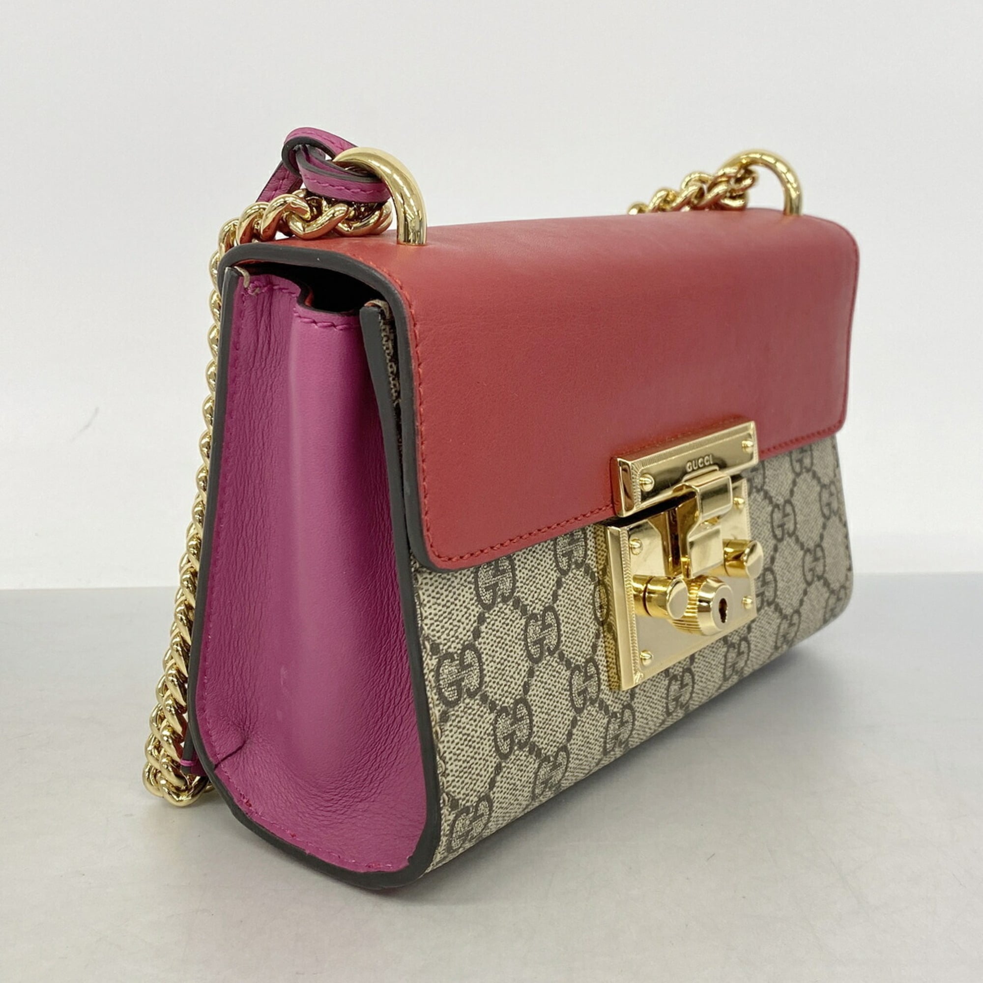Gucci Brown Red Color Pvc Shoulder Bag (Pre-Owned)