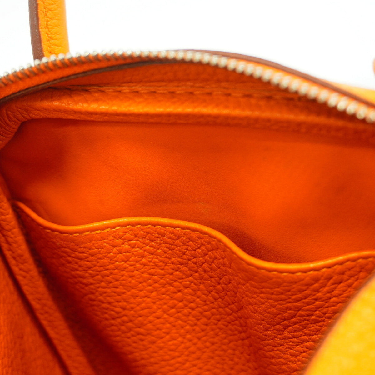 Hermes Orange Taurillon Clemence Leather Handbag (Pre-Owned)