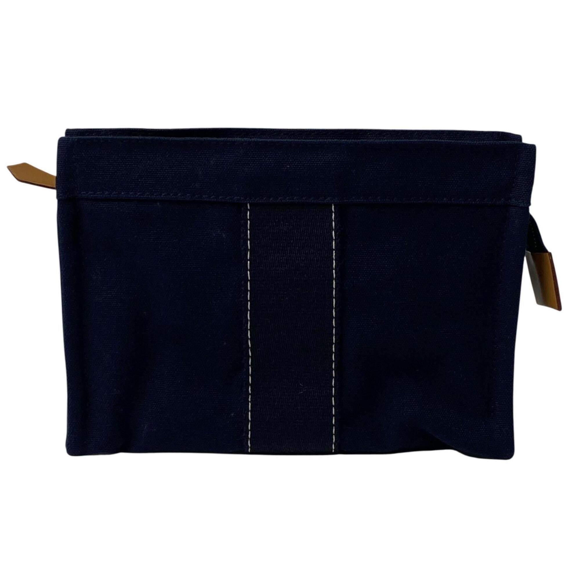 Hermes Navy Canvas Pouch (Pre-Owned)