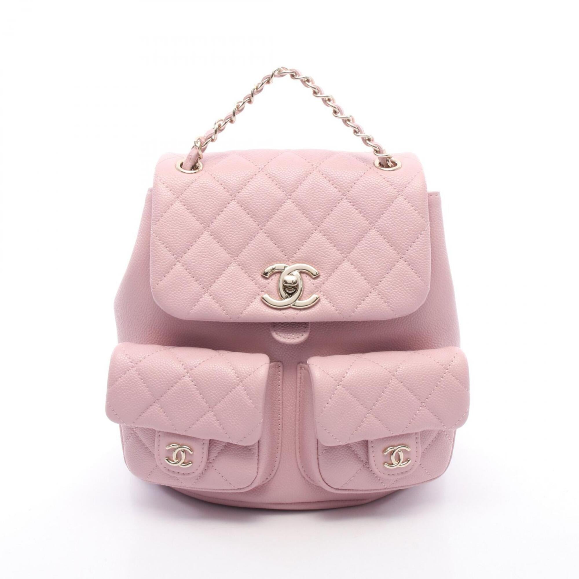 Chanel Pink Grained Calfskin Backpack Handbag (Pre-Owned)