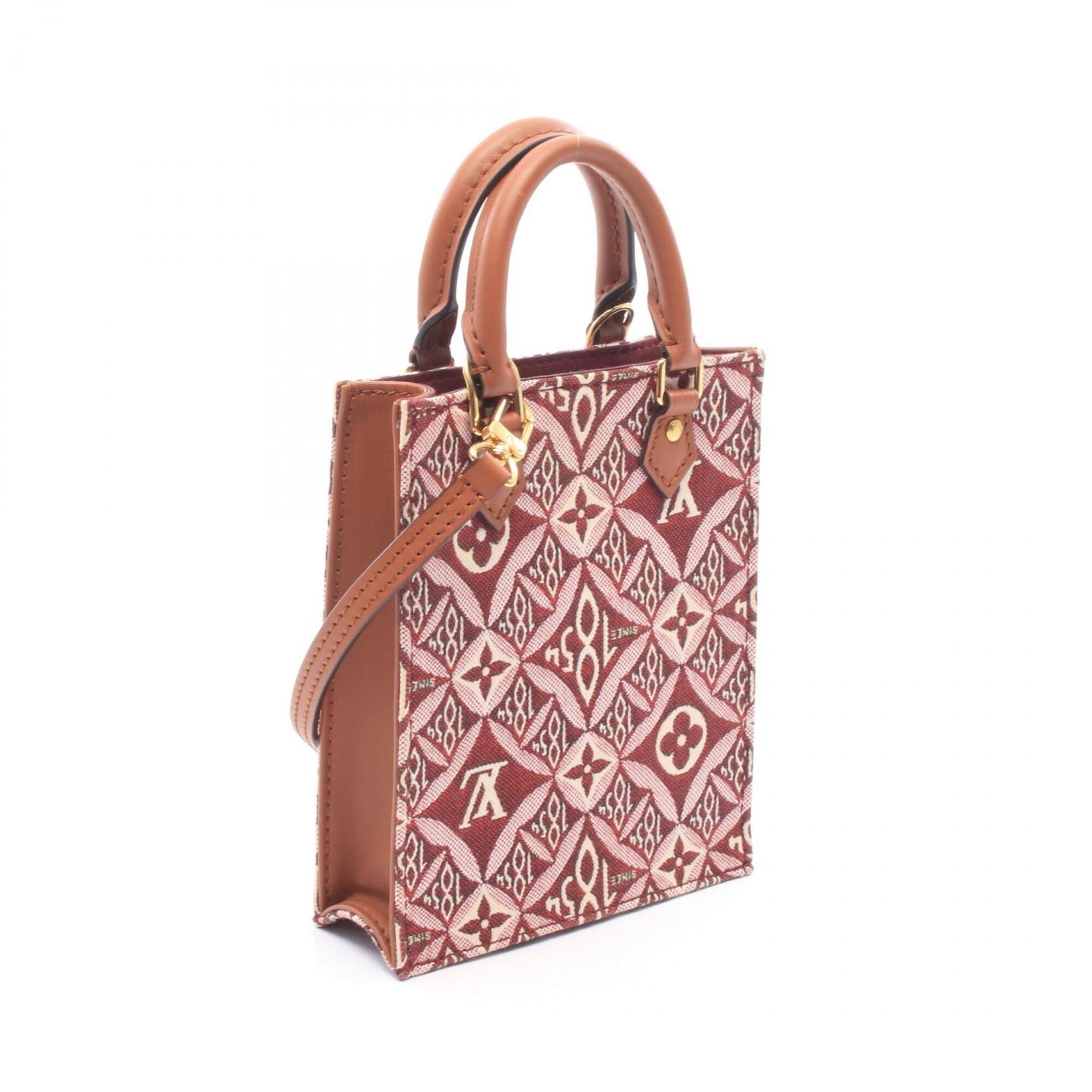 Louis Vuitton Bordeaux Brown Canvas Leather Handbag (Pre-Owned)