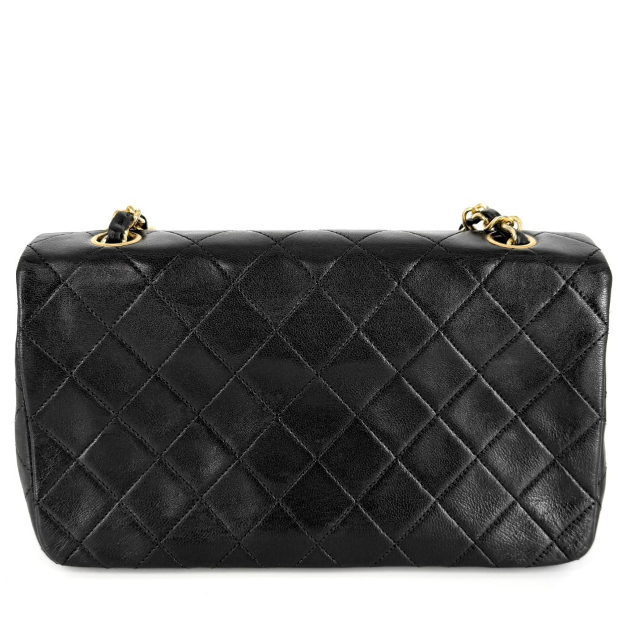 Chanel Black White Leather Shoulder Bag (Pre-Owned)