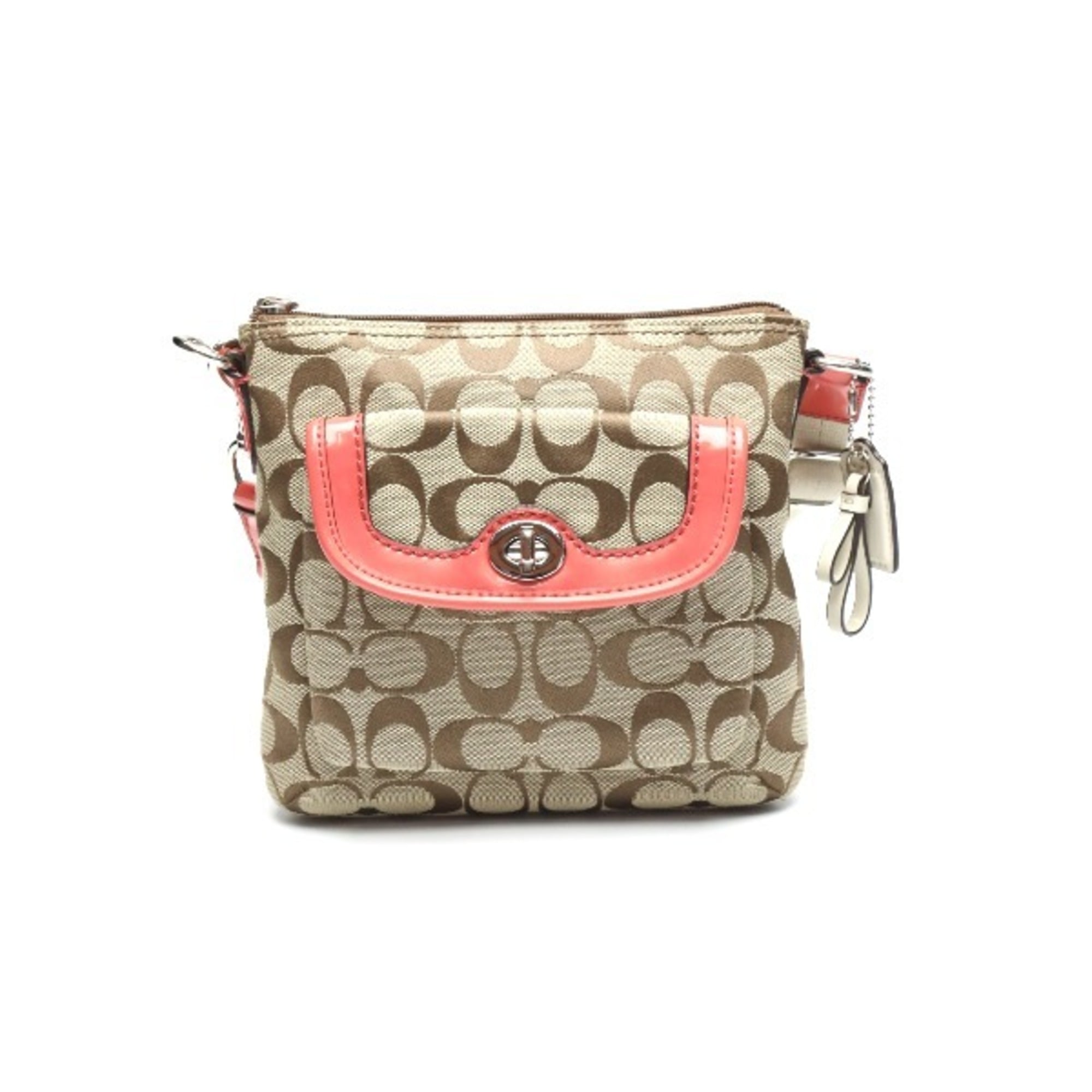 Coach Brown Pink Leather Shoulder Bag (Pre-Owned)