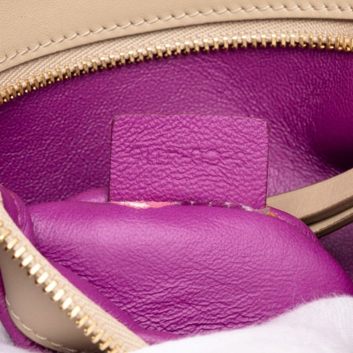 Celine Beige Purple Leather Shoulder Bag Tote Bag (Pre-Owned)