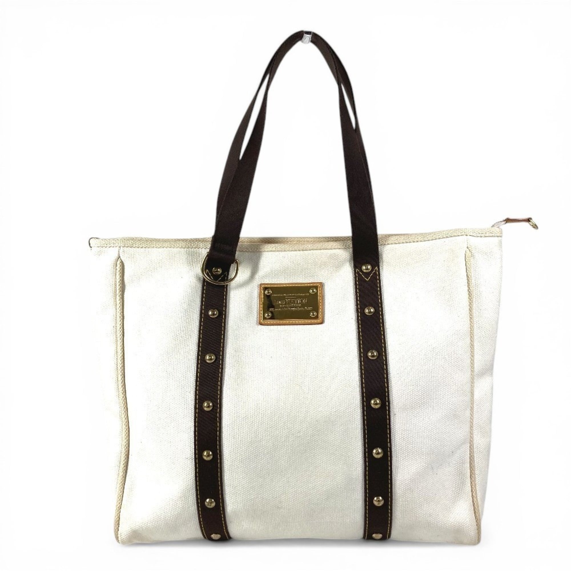 Louis Vuitton Antigua Ecru White Canvas Shoulder Bag Tote Bag (Pre-Owned)