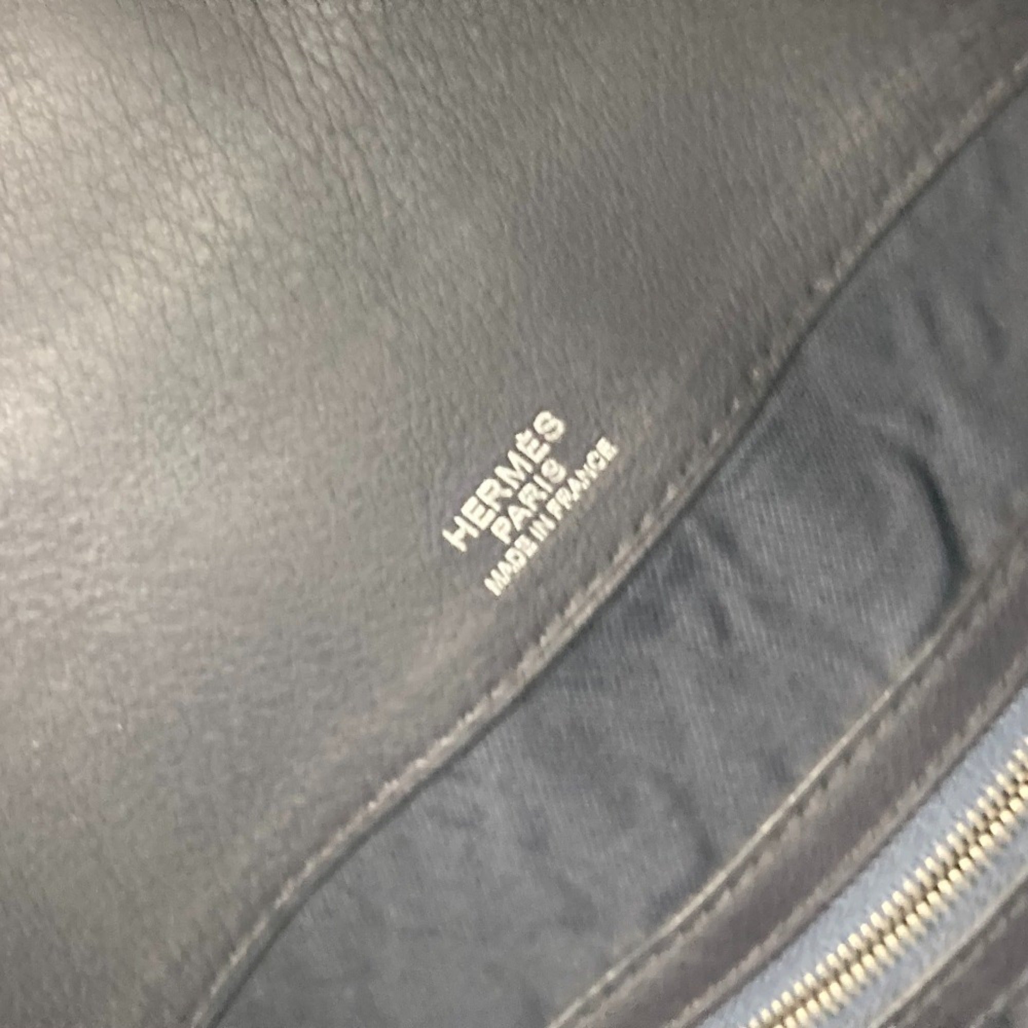 Hermes Navy Leather Clutch Bag Pouch (Pre-Owned)