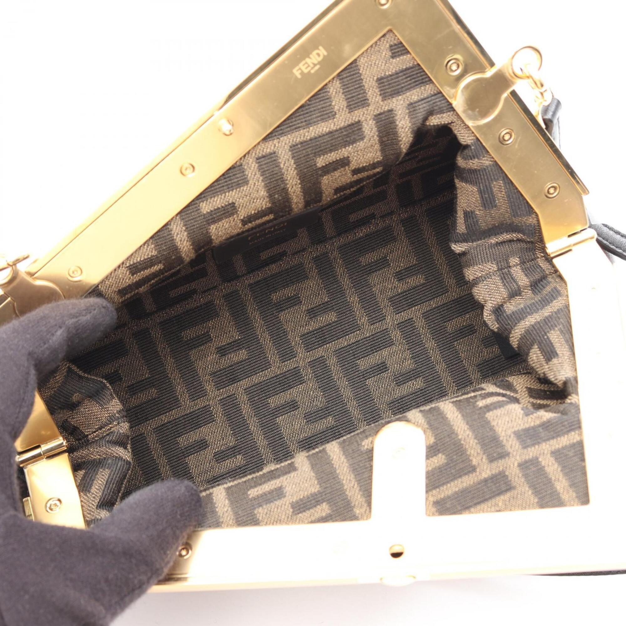 Fendi Black Leather Handbag Shoulder Bag (Pre-Owned)