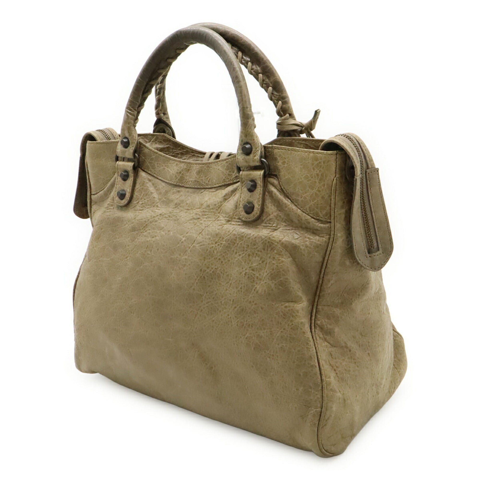 Balenciaga Beige Leather Handbag Tote Bag (Pre-Owned)