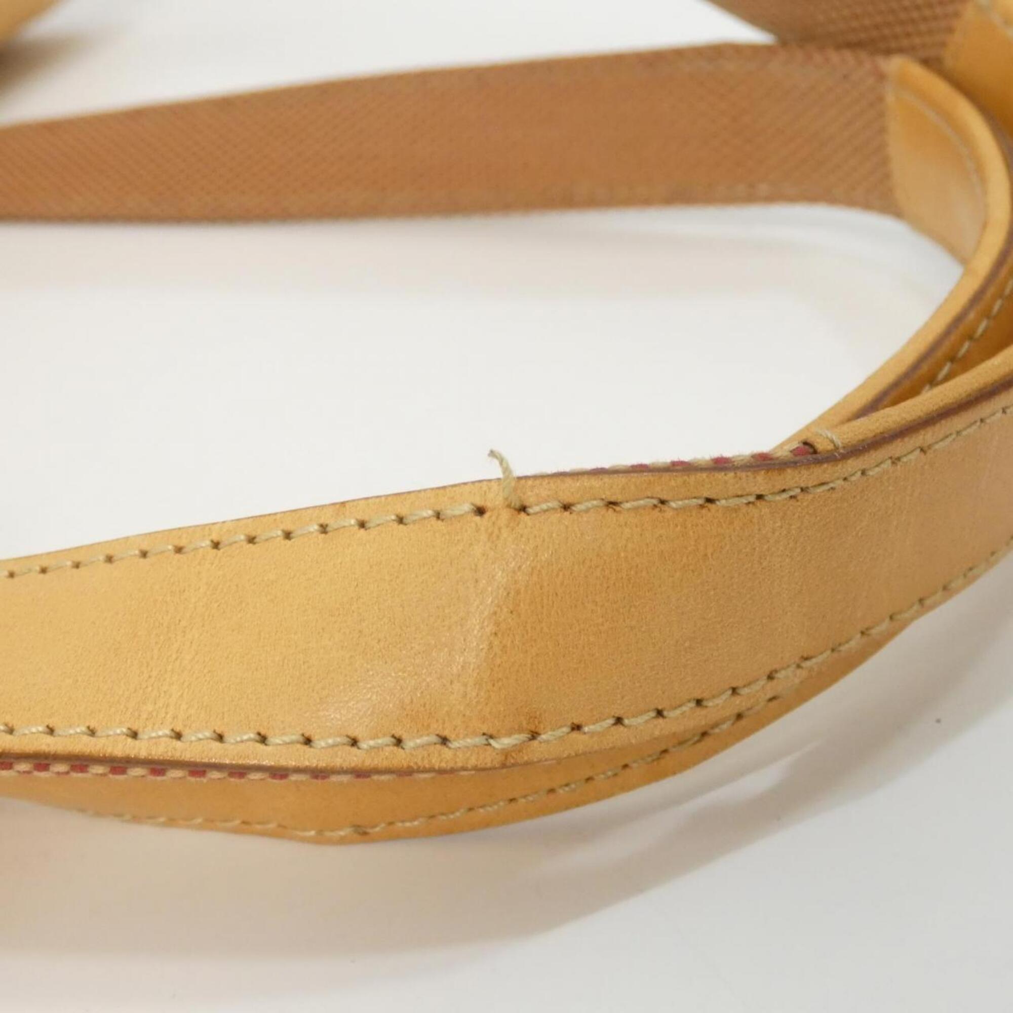Bvlgari Beige Orange Canvas Leather Shoulder Bag (Pre-Owned)