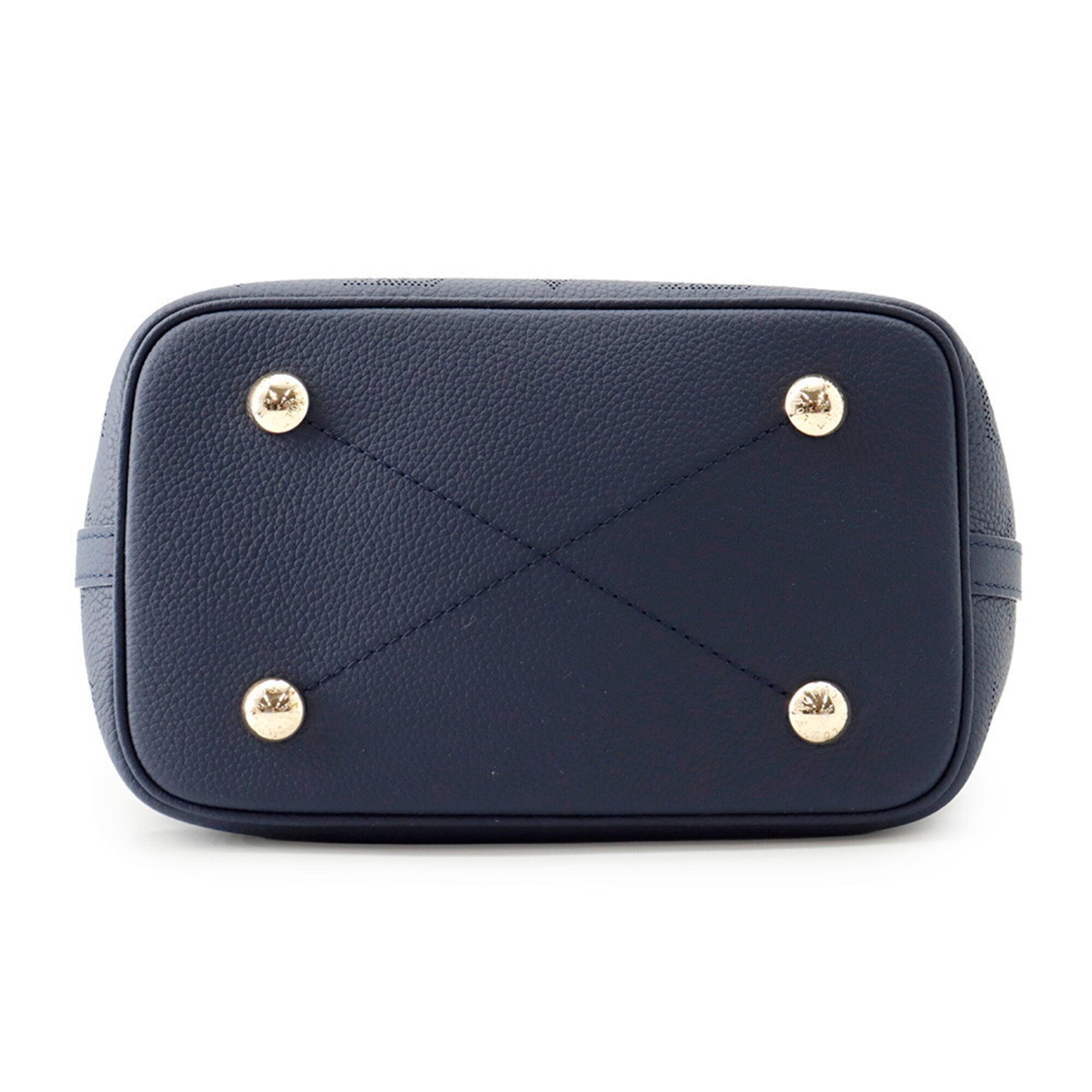 Louis Vuitton Mahina Navy Mahina Leather Handbag Shoulder Bag (Pre-Owned)