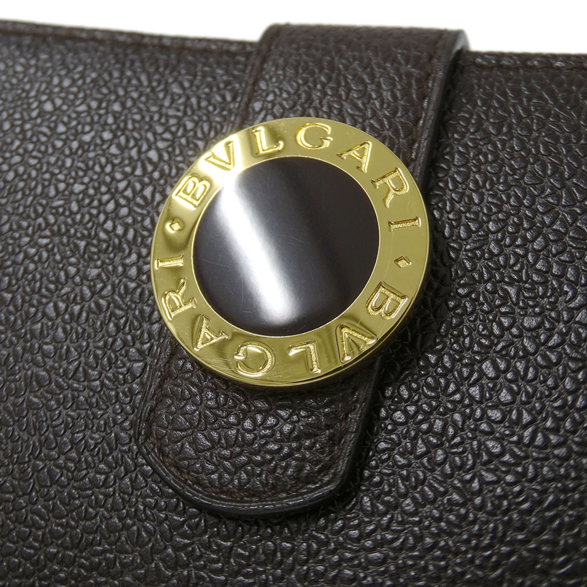 Bvlgari Dark Brown Leather Long Wallet (Bi-Fold) (Pre-Owned)