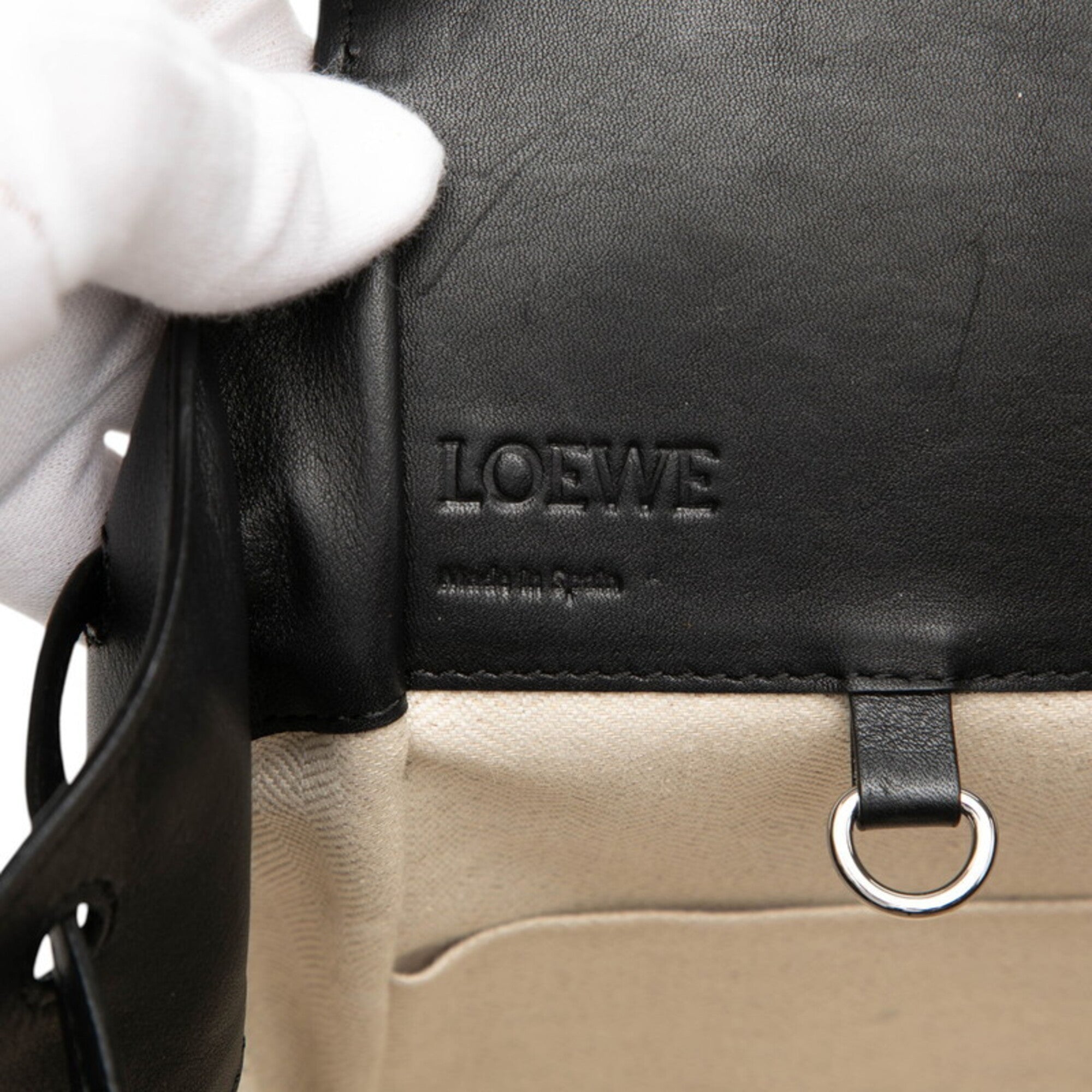Loewe Hammock Black Leather Handbag Shoulder Bag (Pre-Owned)