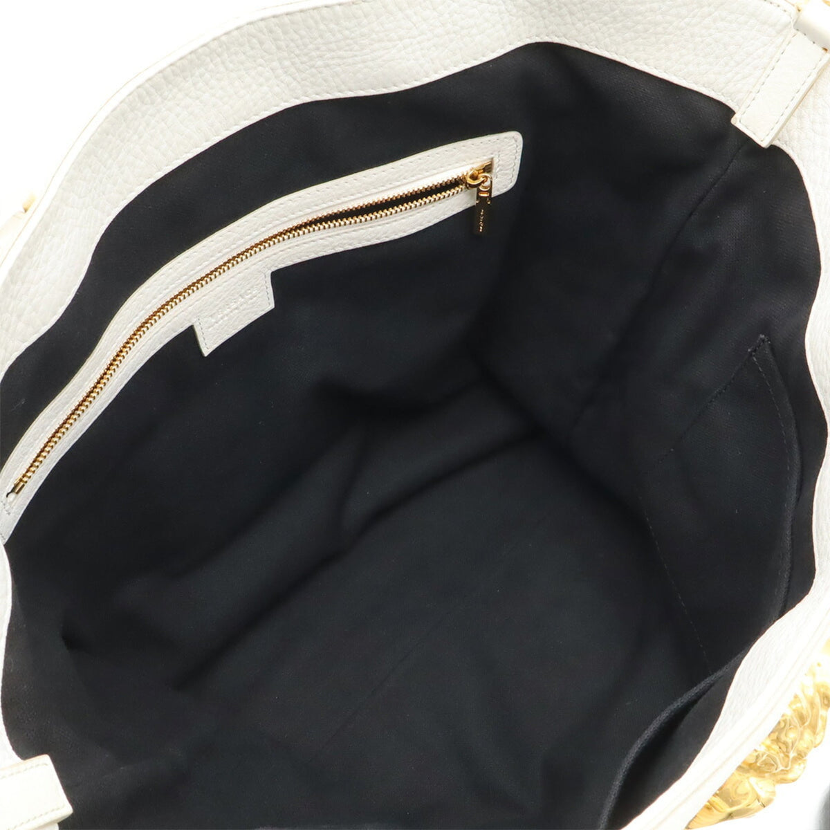 Versace White Leather Shoulder Bag Tote Bag (Pre-Owned)