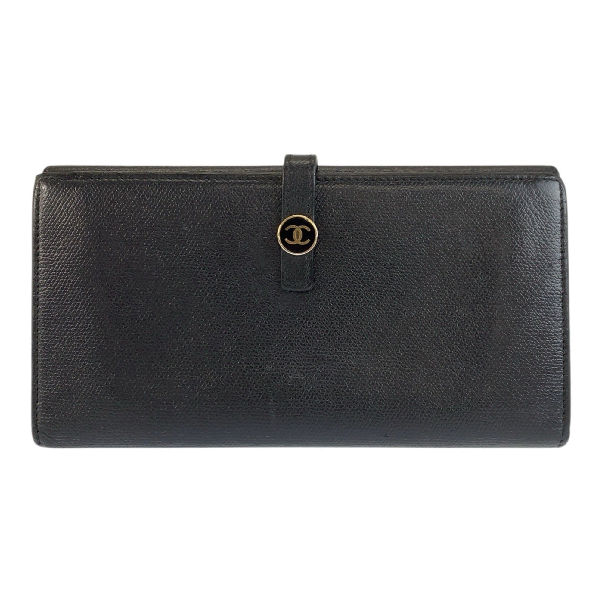 Chanel Black Leather Wallet (Bi-Fold) (Pre-Owned)