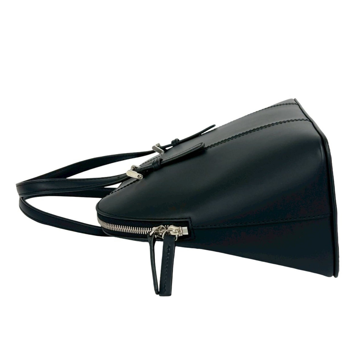 Burberry Black Leather Boston Bag Handbag (Pre-Owned)