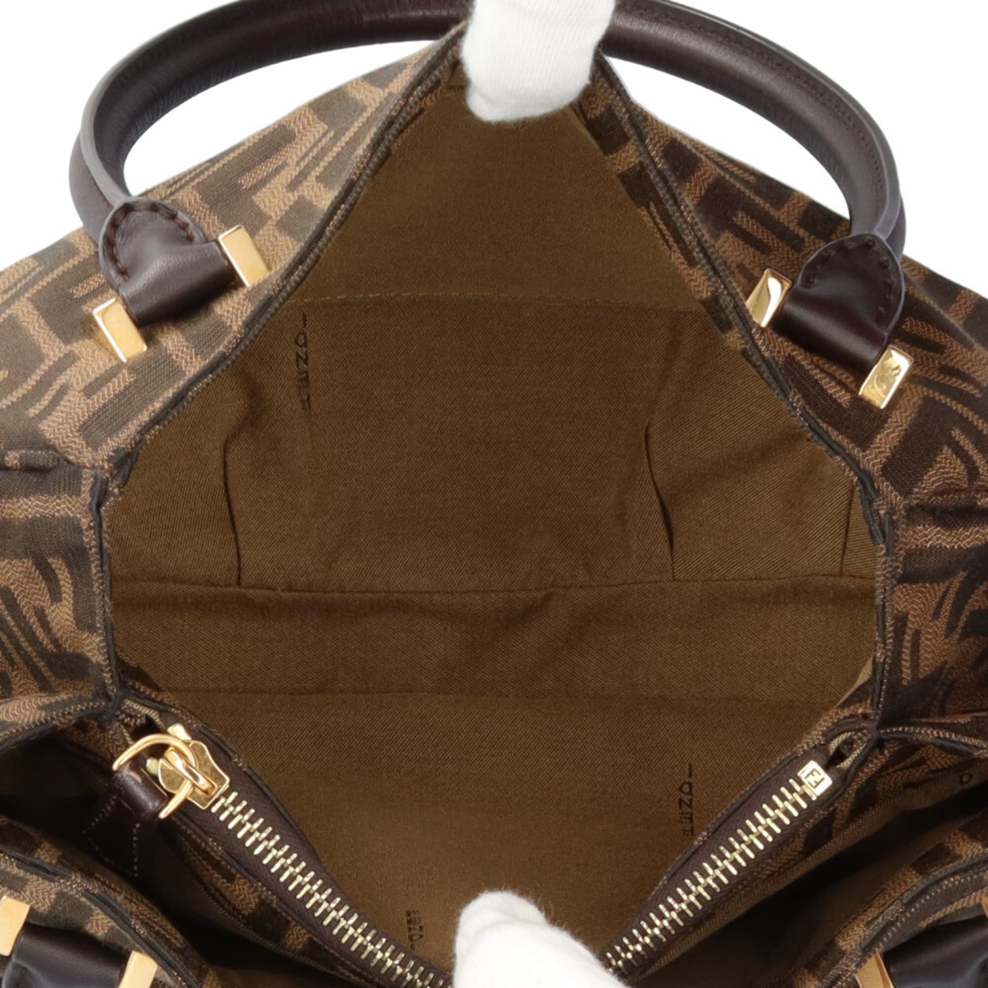 Fendi Brown Zucca Handbag (Pre-Owned)