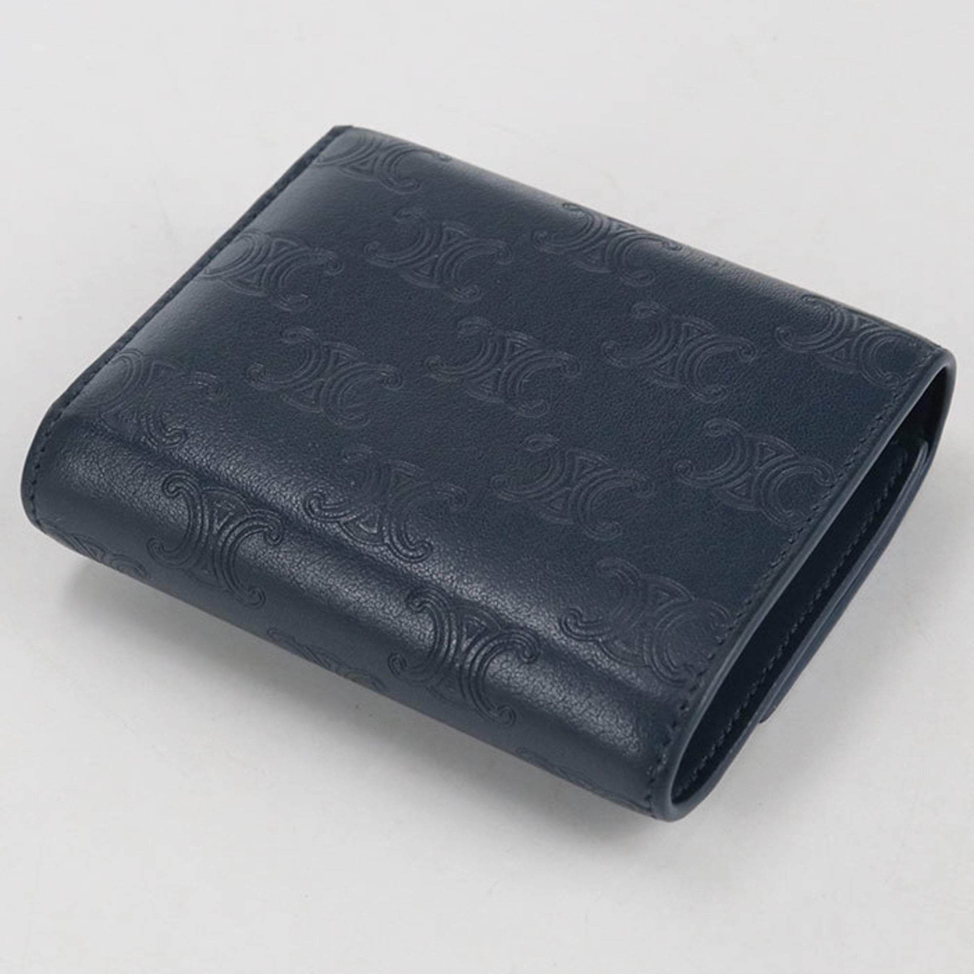 Celine Navy Leather Coin Purse/Coin Case (Pre-Owned)