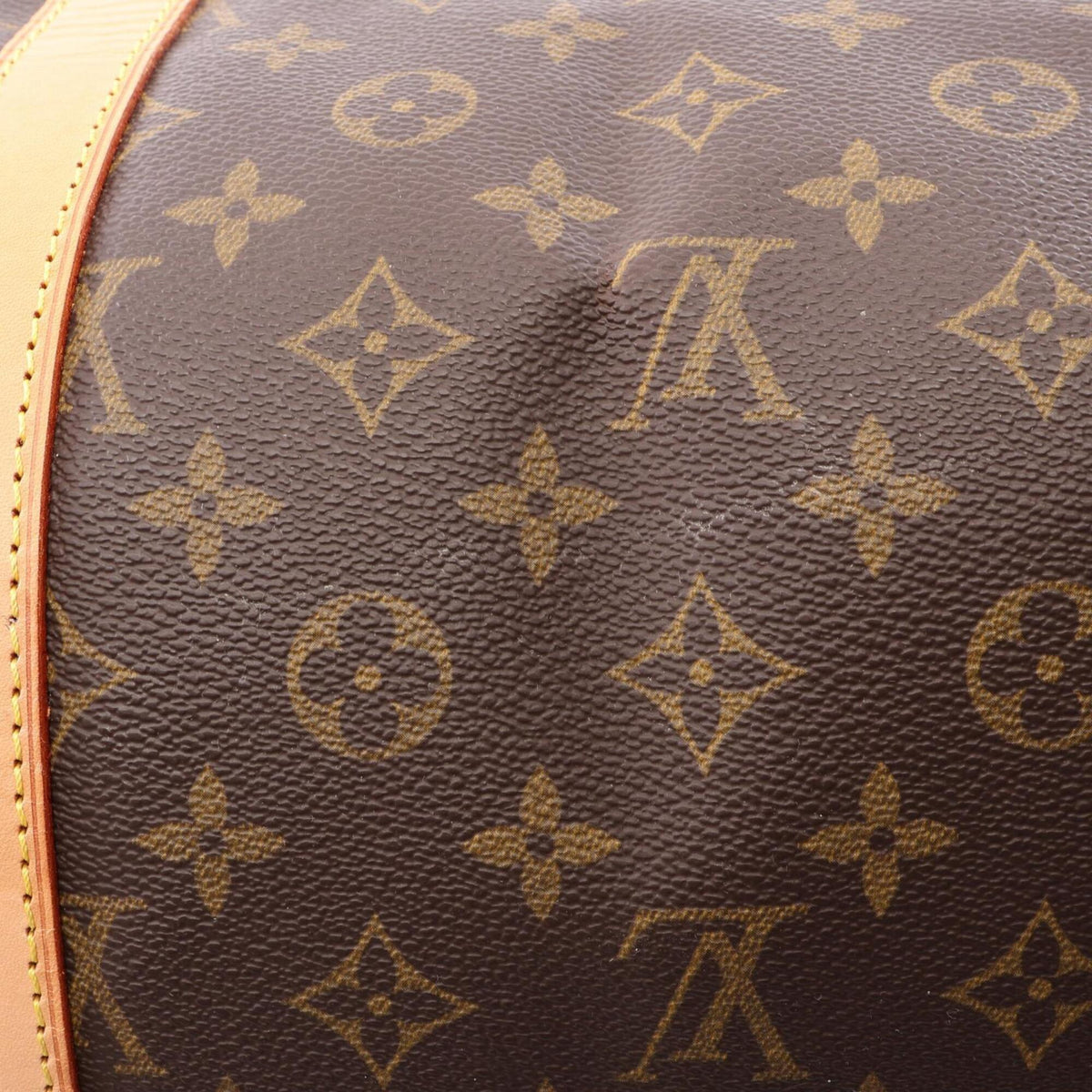 Louis Vuitton Brown Coated Canvas Pvc Monogram Leather Boston Bag Handbag (Pre-Owned)