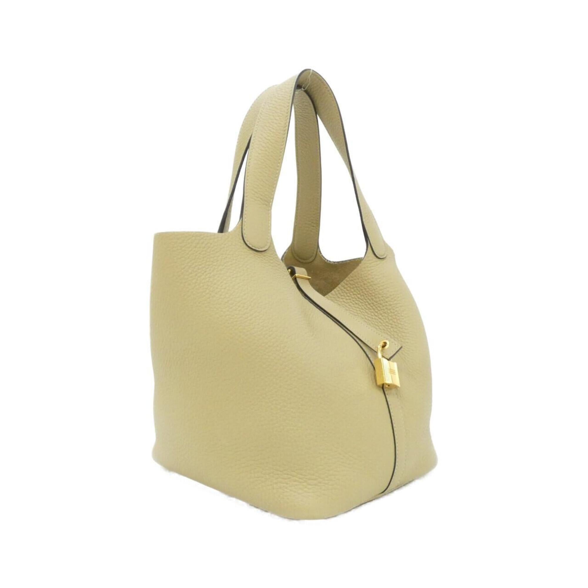 Hermes Gold Taurillon Clemence Leather Handbag (Pre-Owned)