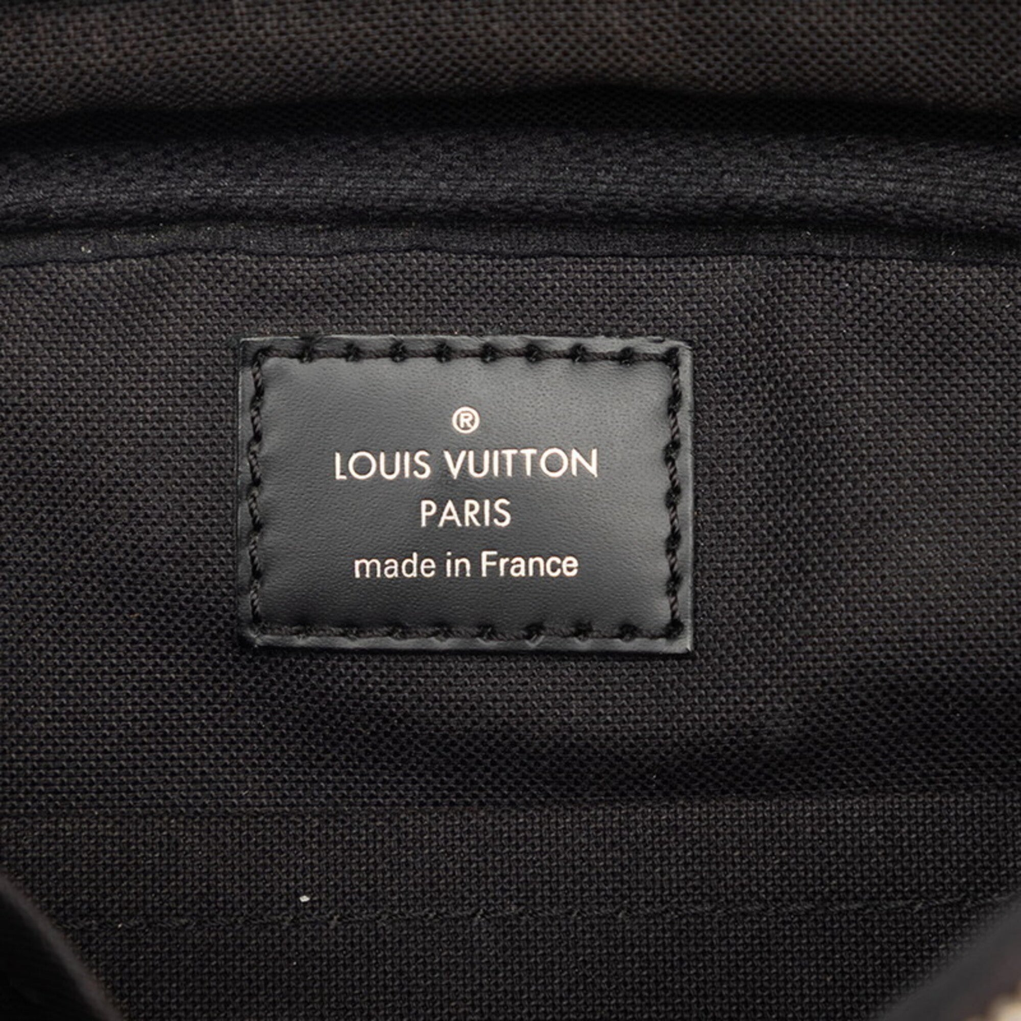 Louis Vuitton Black Gray Pvc Leather Fanny Pack Sling Bag (Pre-Owned)