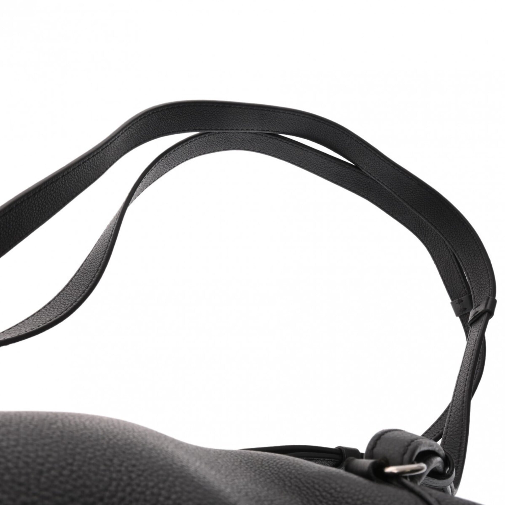 Louis Vuitton Noir Leather Backpack (Pre-Owned)