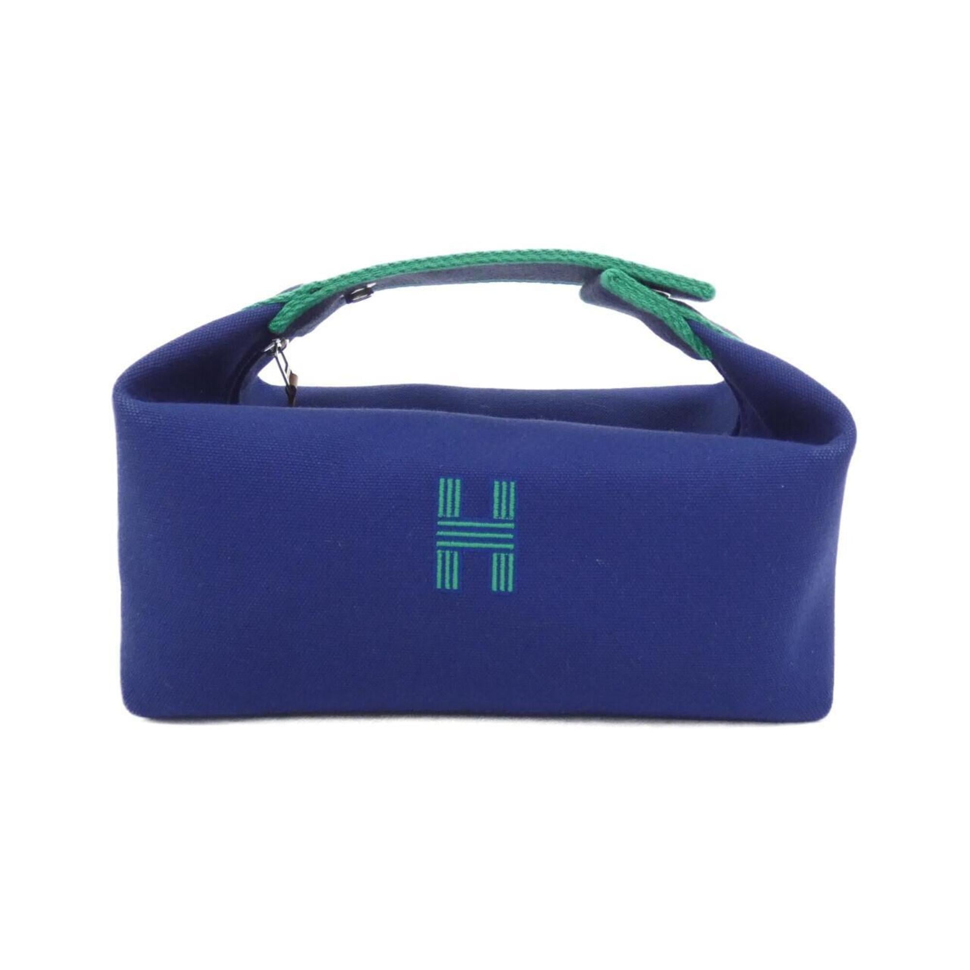 Hermes Blue Marine Blue Canvas Handbag Pouch (Pre-Owned)