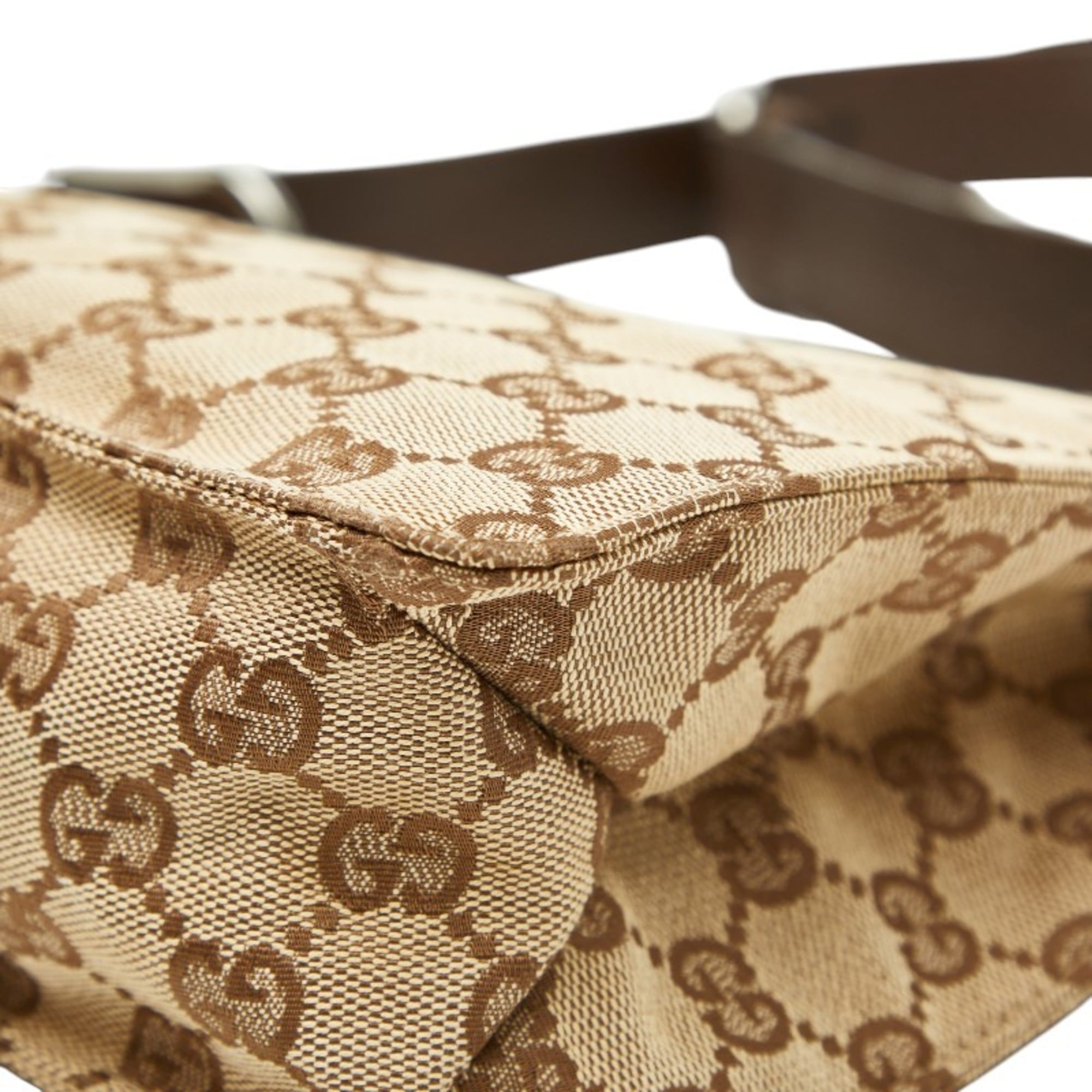 Gucci Gg Canvas Beige Brown Gg Canvas Shoulder Bag (Pre-Owned)