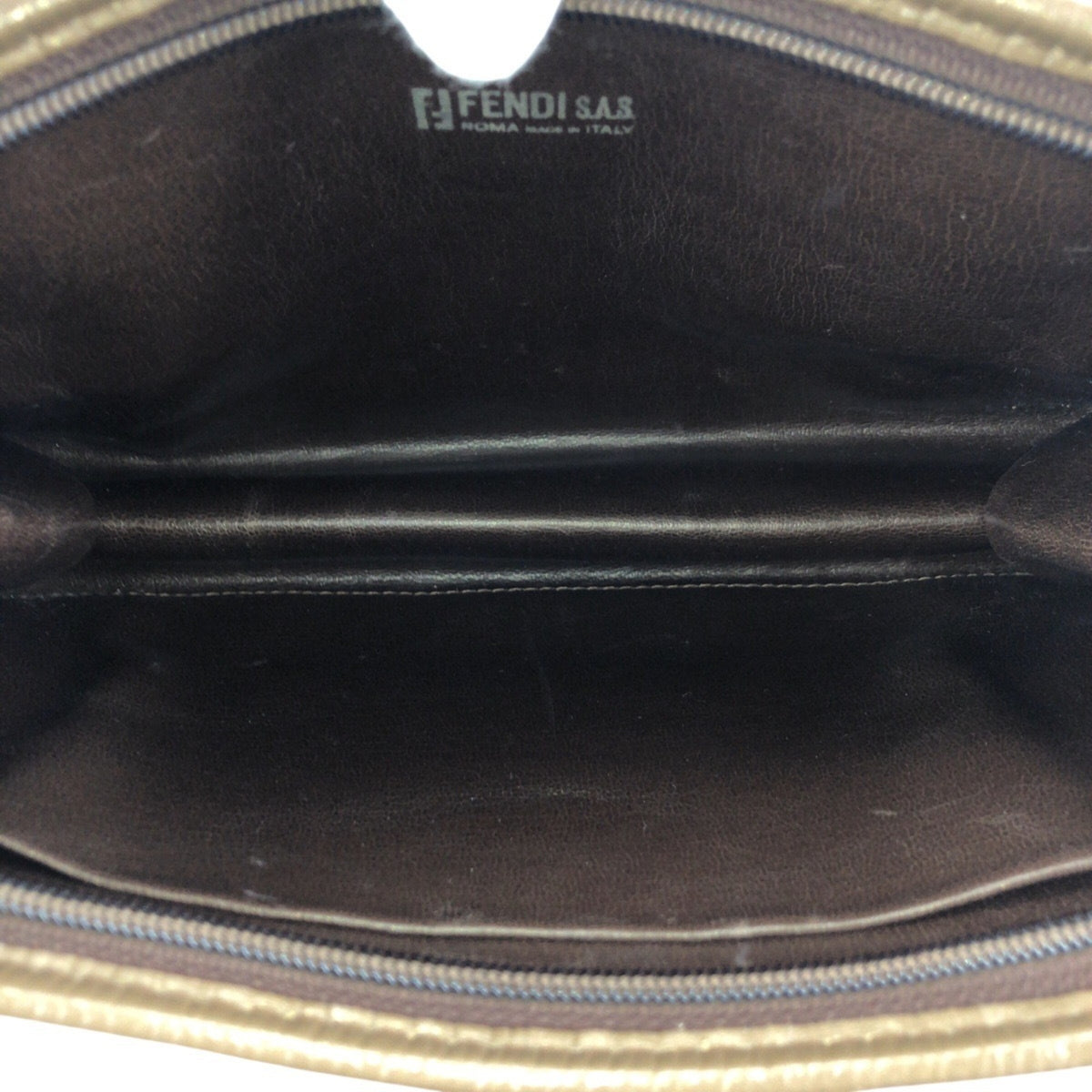 Fendi Brown Pvc Leather Clutch Bag (Pre-Owned)