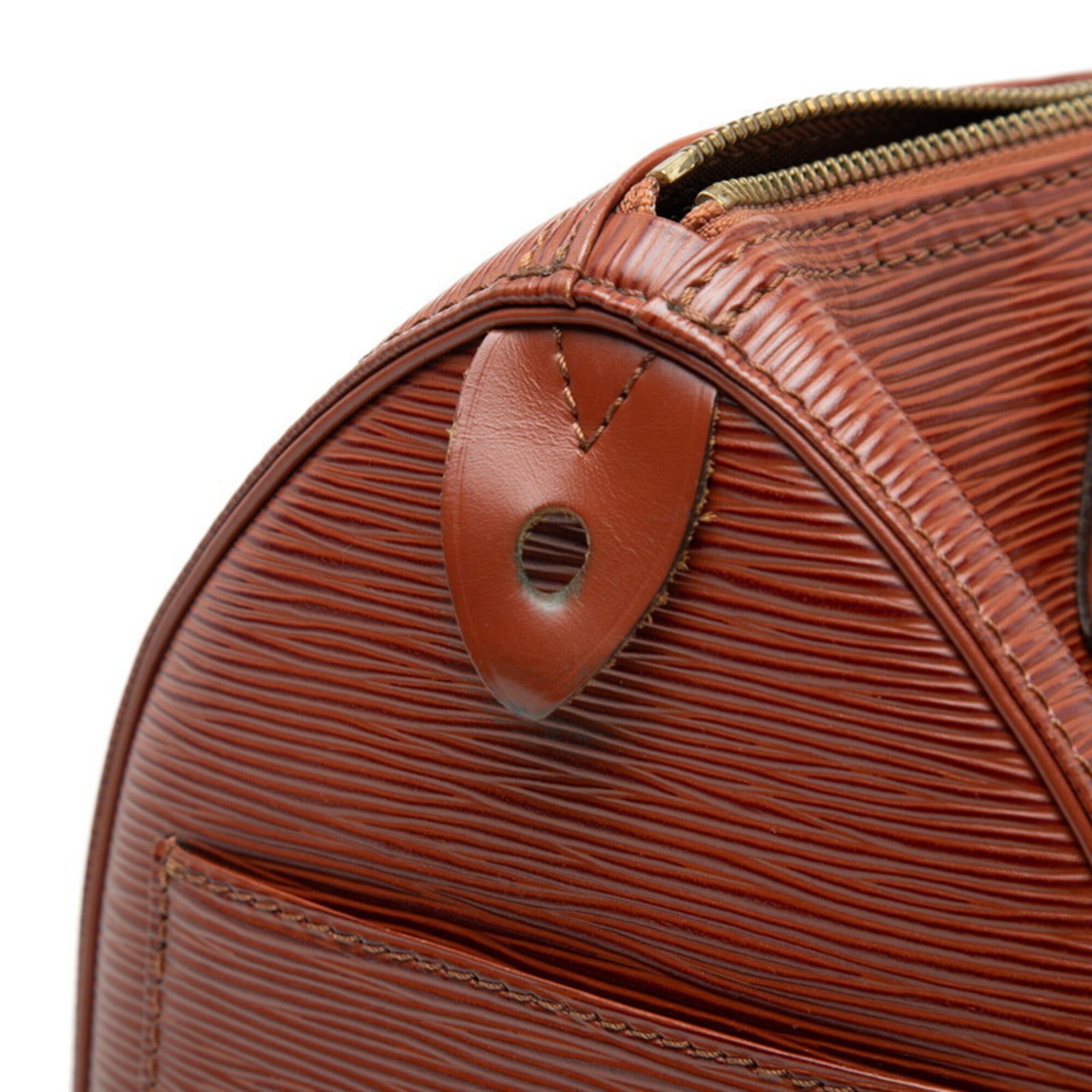 Louis Vuitton Brown Leather Boston Bag Handbag (Pre-Owned)