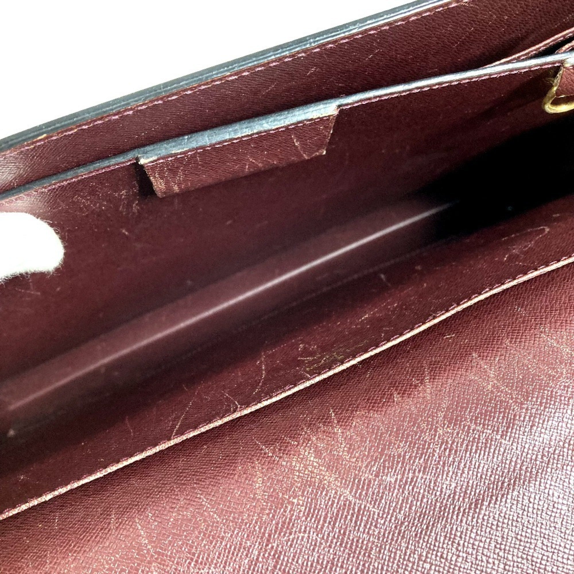 Louis Vuitton Acajou Purple Taiga Leather Briefcase Handbag (Pre-Owned)