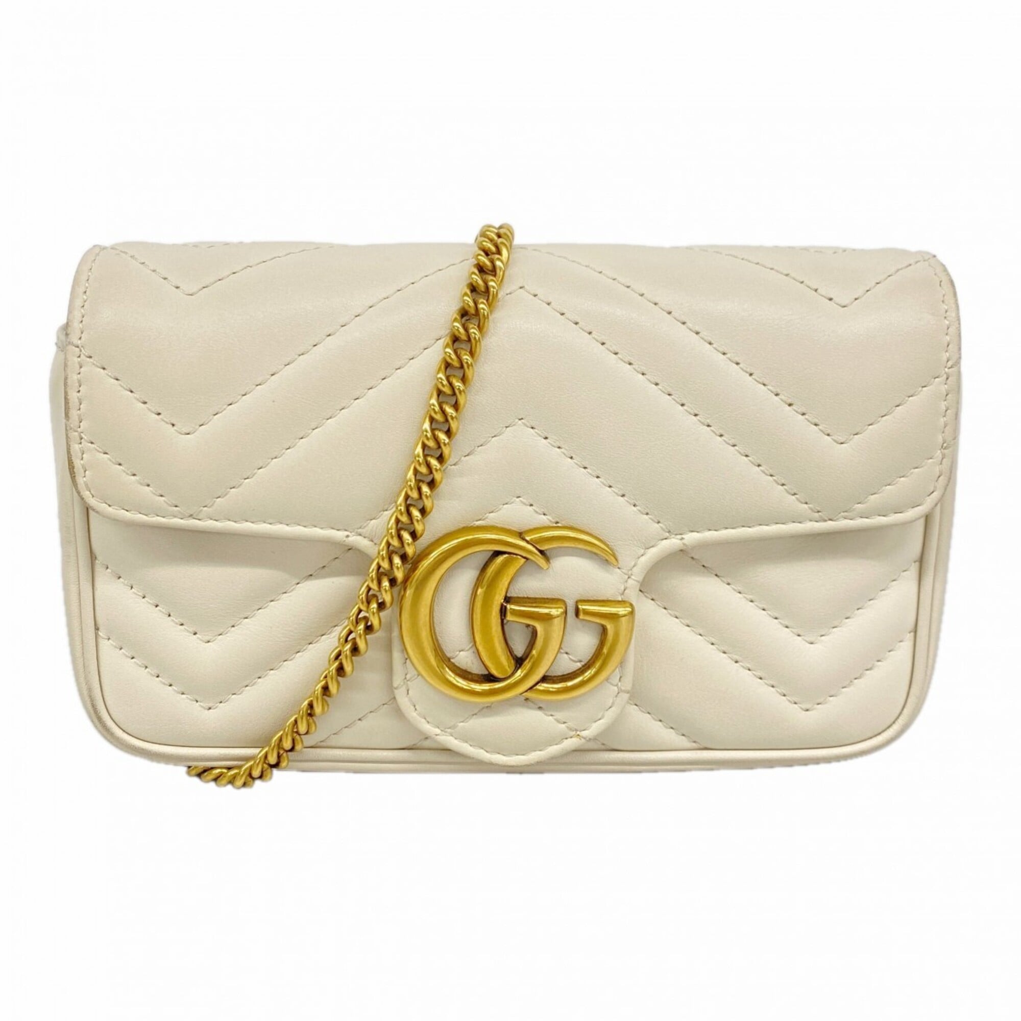 Gucci White Leather Shoulder Bag (Pre-Owned)