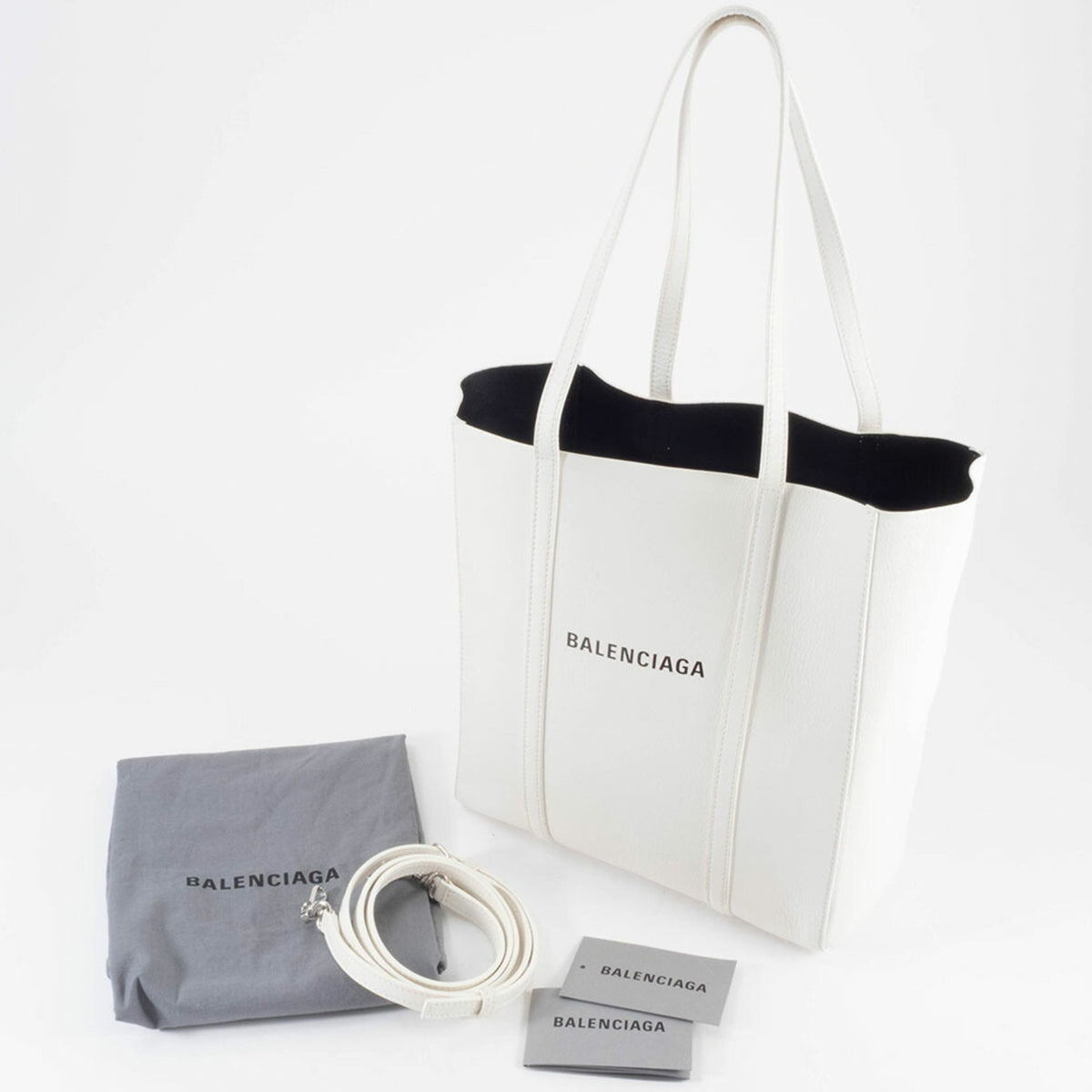 Balenciaga White Leather Shoulder Bag Tote Bag (Pre-Owned)