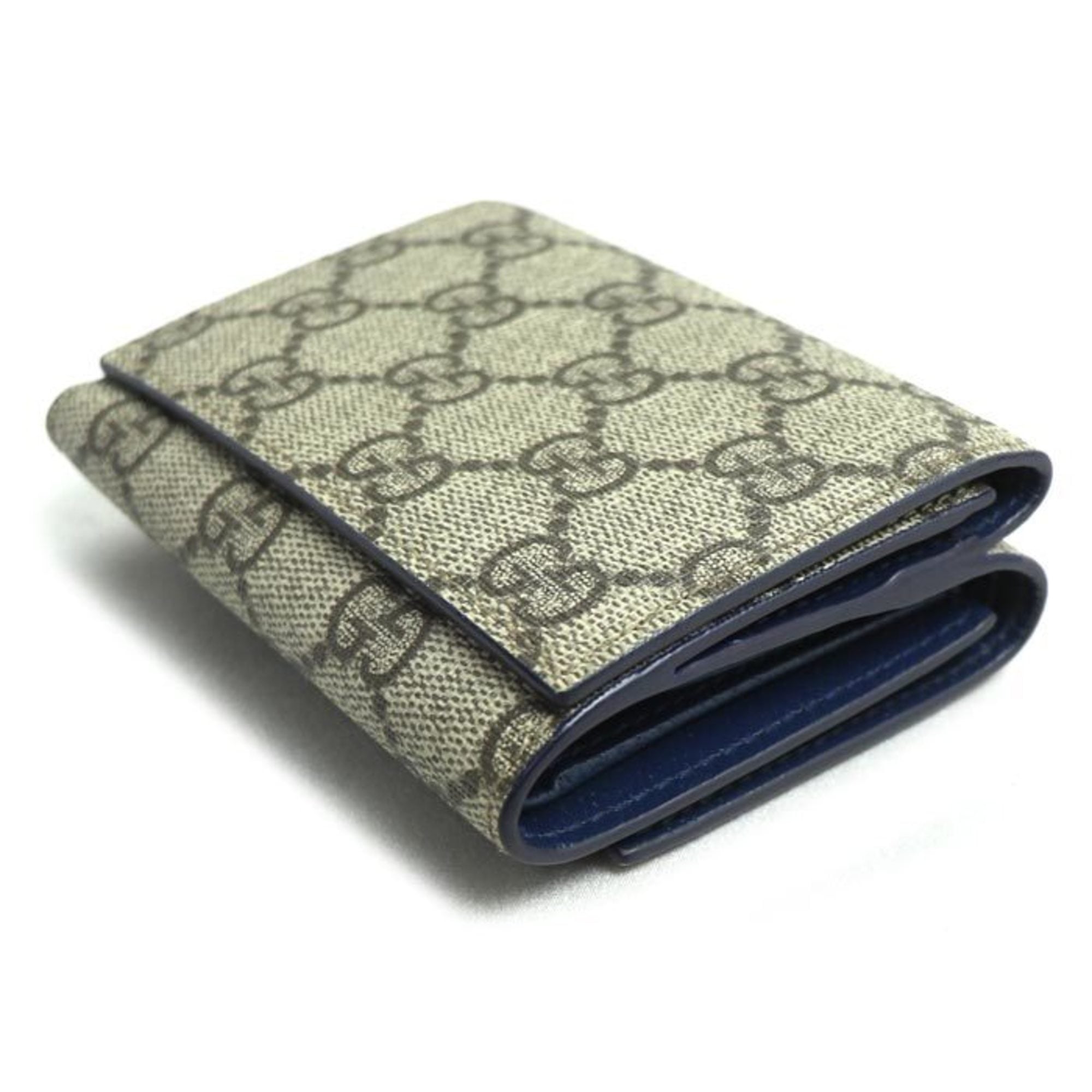 Gucci Beige Blue Gg Supreme Wallet (Tri-Fold) (Pre-Owned)