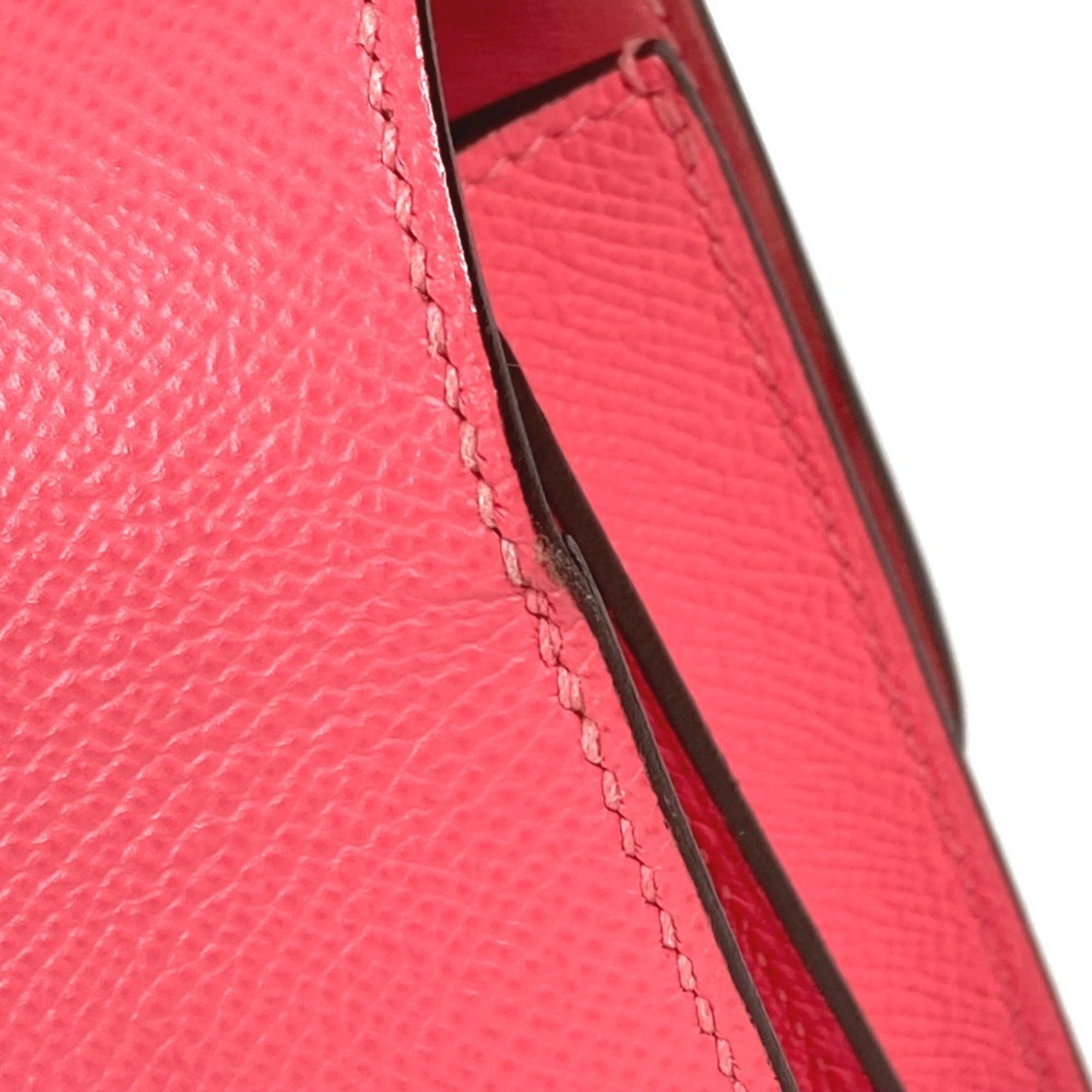 Hermes Pink Rose Azalee Epsom Leather Pochette Shoulder Bag (Pre-Owned)