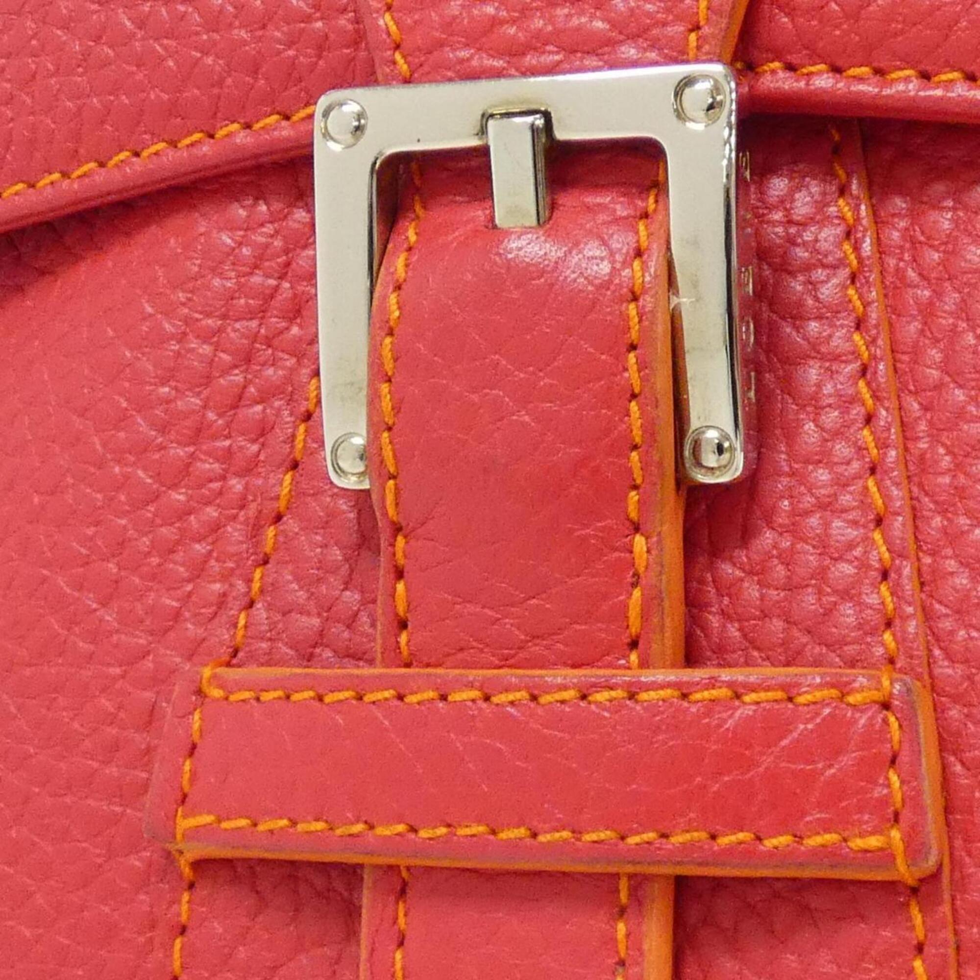 Loewe Red Color Leather Shoulder Bag (Pre-Owned)