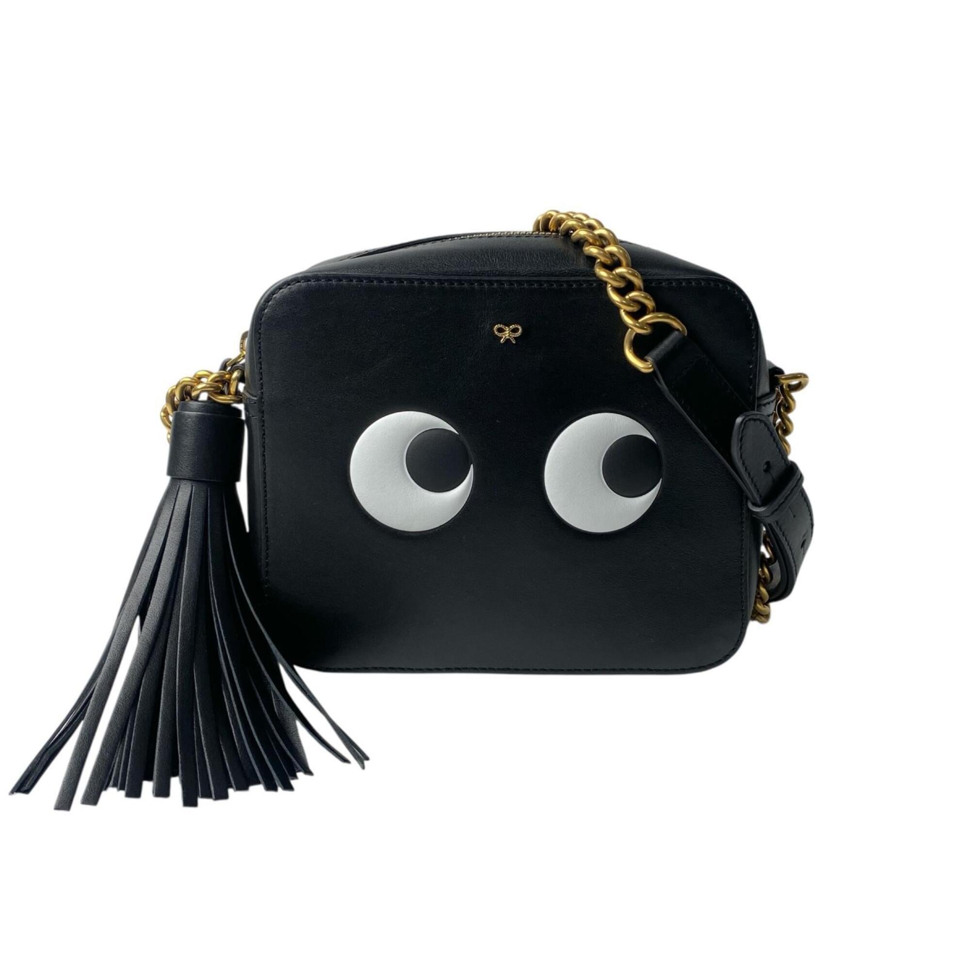 Anya Hindmarch Black Leather Shoulder Bag (Pre-Owned)
