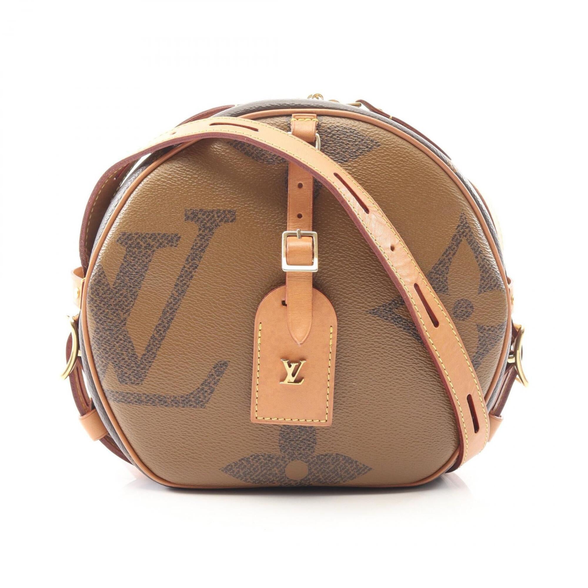 Louis Vuitton Brown Coated Canvas Leather Handbag Shoulder Bag (Pre-Owned)