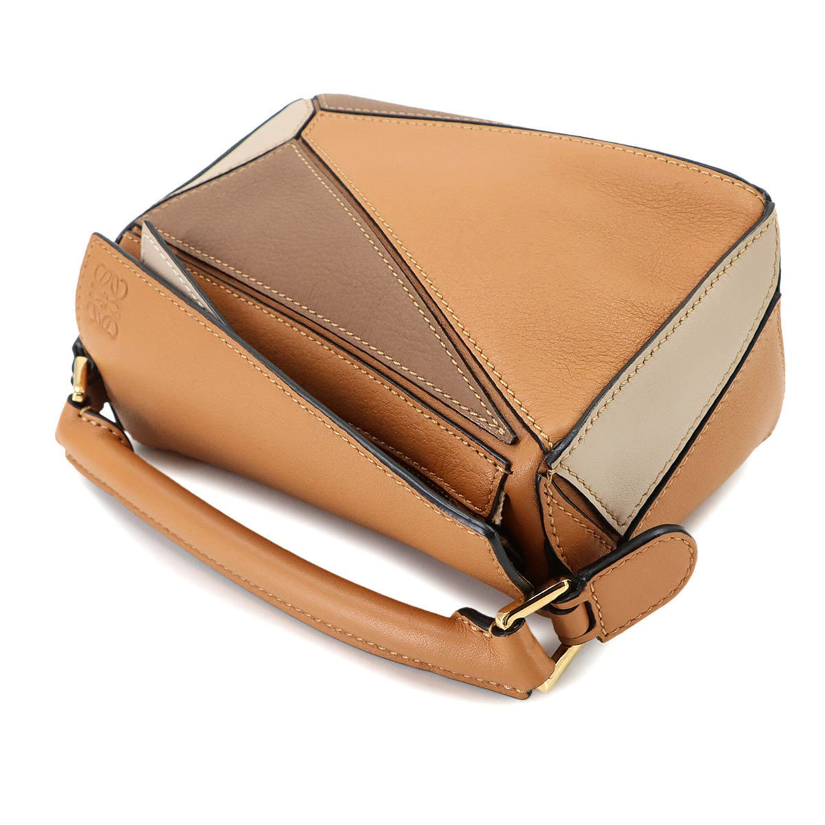 Loewe Beige Brown Leather Handbag (Pre-Owned)