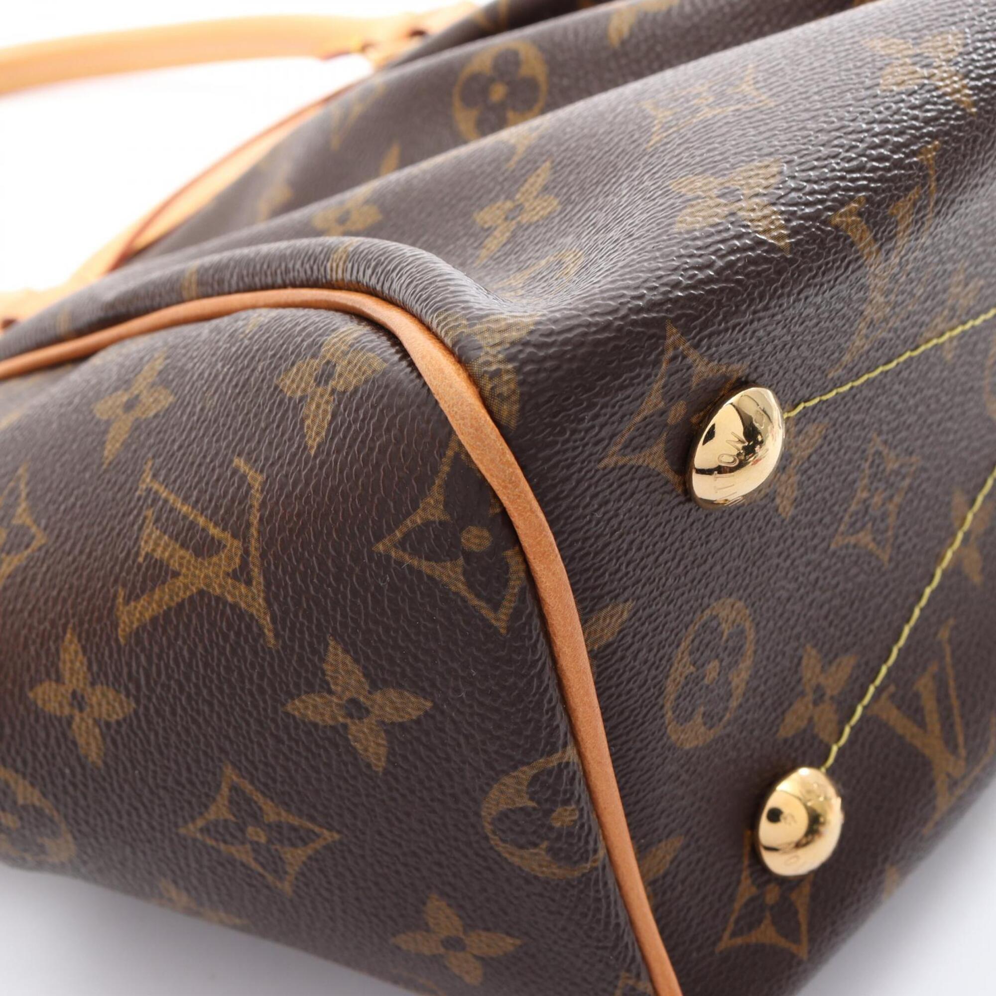 Louis Vuitton Brown Pvc Coated Canvas Leather Handbag (Pre-Owned)
