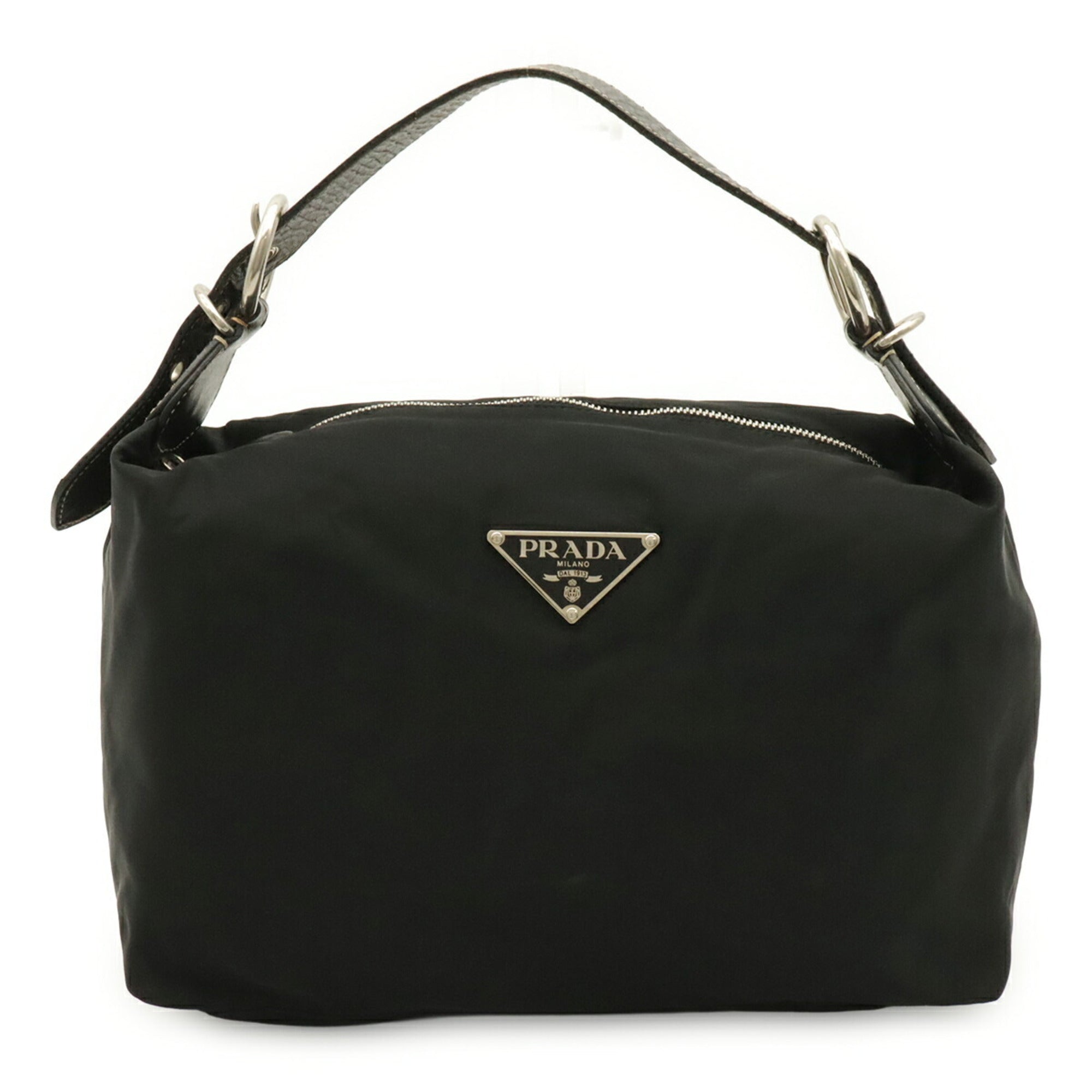 Prada Black Nero Nylon Leather Shoulder Bag (Pre-Owned)