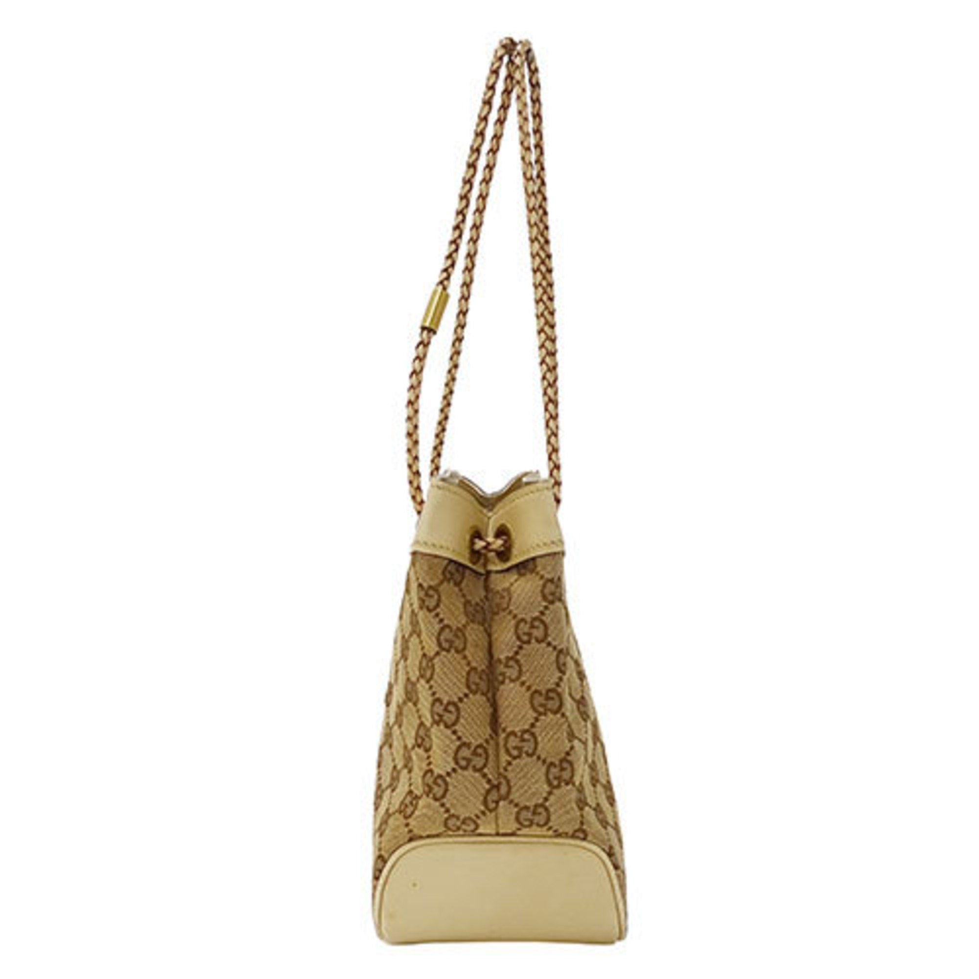 Gucci Beige Gg Canvas Handbag Shoulder Bag (Pre-Owned)