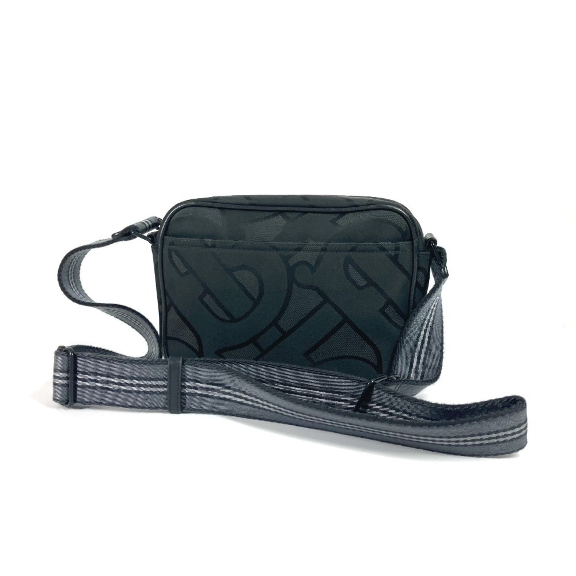 Burberry Black Gray Nylon Canvas Pochette Shoulder Bag (Pre-Owned)