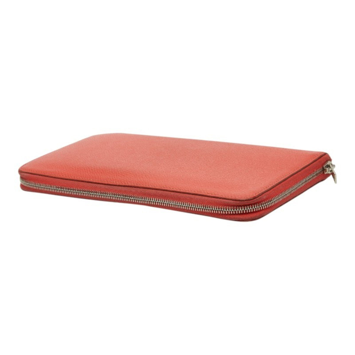 Hermes Silk'in Red Color Epsom Leather Long Wallet (Bi-Fold) (Pre-Owned)