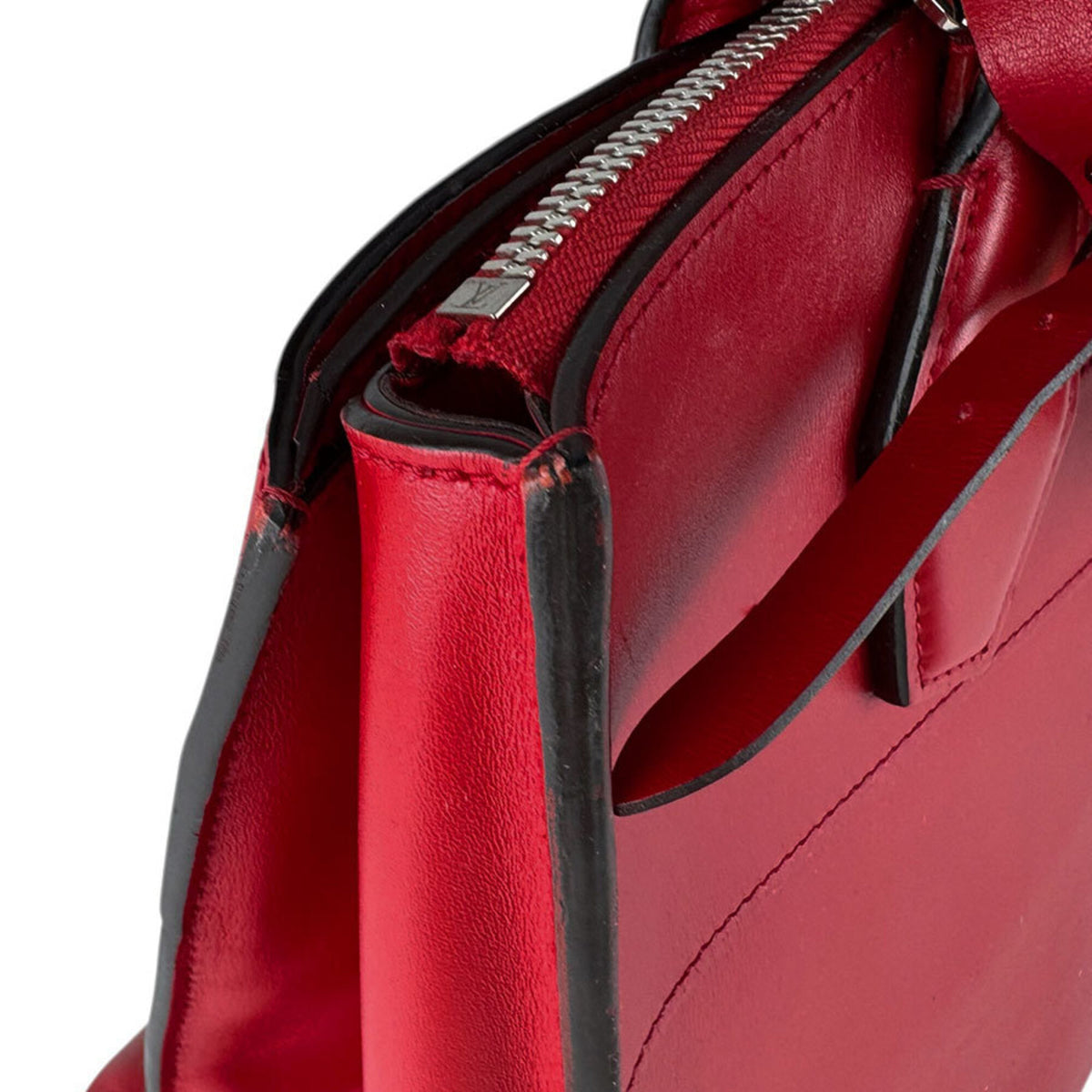 Louis Vuitton Red Color Leather Handbag Shoulder Bag (Pre-Owned)